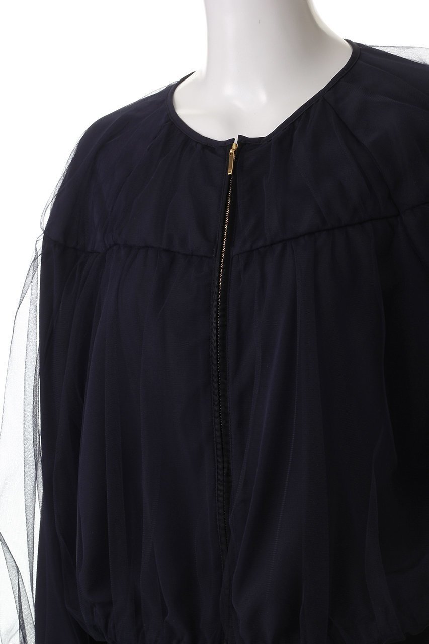 【アナイ/ANAYI】のチュールヨークギャザーブルゾン 人気、トレンドファッション・服の通販 founy(ファニー) 　ファッション　Fashion　レディースファッション　WOMEN　アウター　Coat Outerwear　ジャケット　Jackets　ブルゾン　Blouson/Jackets　エレガント 上品　Elegant　ギャザー　Gather　ジップ　Zip　ジャケット　Jacket　スリーブ　Sleeve　チュール　Tulle　ブルゾン　Blouson　other-5|ID: prp329100004437885 ipo3291000000031326422