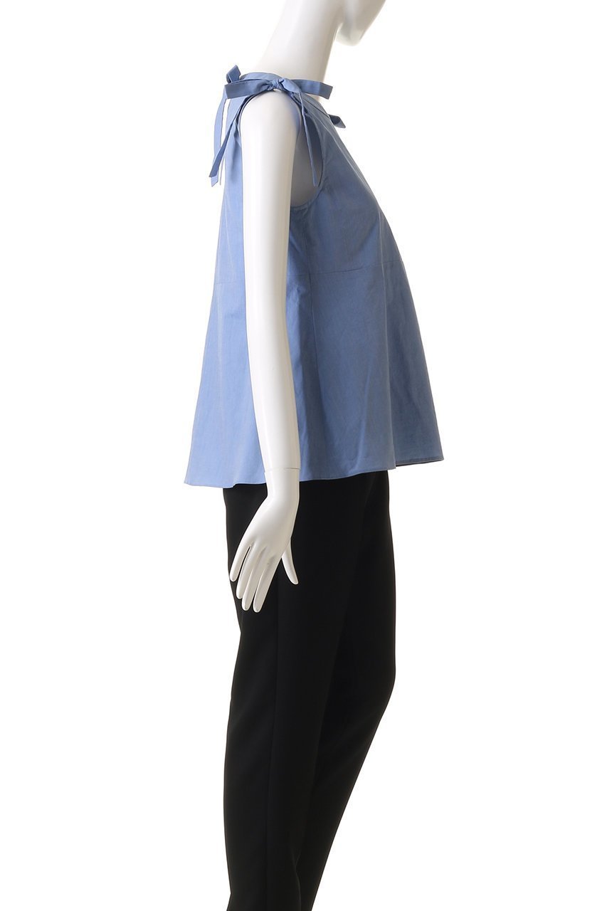 【マックスマーラ/Max Mara】の【 S Max Mara】ELEONORA コットンリボンショルダーブラウス 人気、トレンドファッション・服の通販 founy(ファニー) 　ファッション　Fashion　レディースファッション　Fashion for Women　トップス・カットソー　Cut & Sew Tops　キャミソール&ノースリーブ　Camisoles & Sleeveless Tops　シャツ・ブラウス・オフィスカジュアル　Elegant Blouses & Button-Ups　ショルダー　Shoulder, Shoulder Strap　ノースリーブ　Sleeveless, No-Sleeve　フェミニン　Feminine, Girly　リボン　Ribbon, Bow　夏　Summer　春　Spring　S/S・春夏　SS, Spring/Summer, Warm Season　other-3|ID: prp329100004437887 ipo3291000000032854441