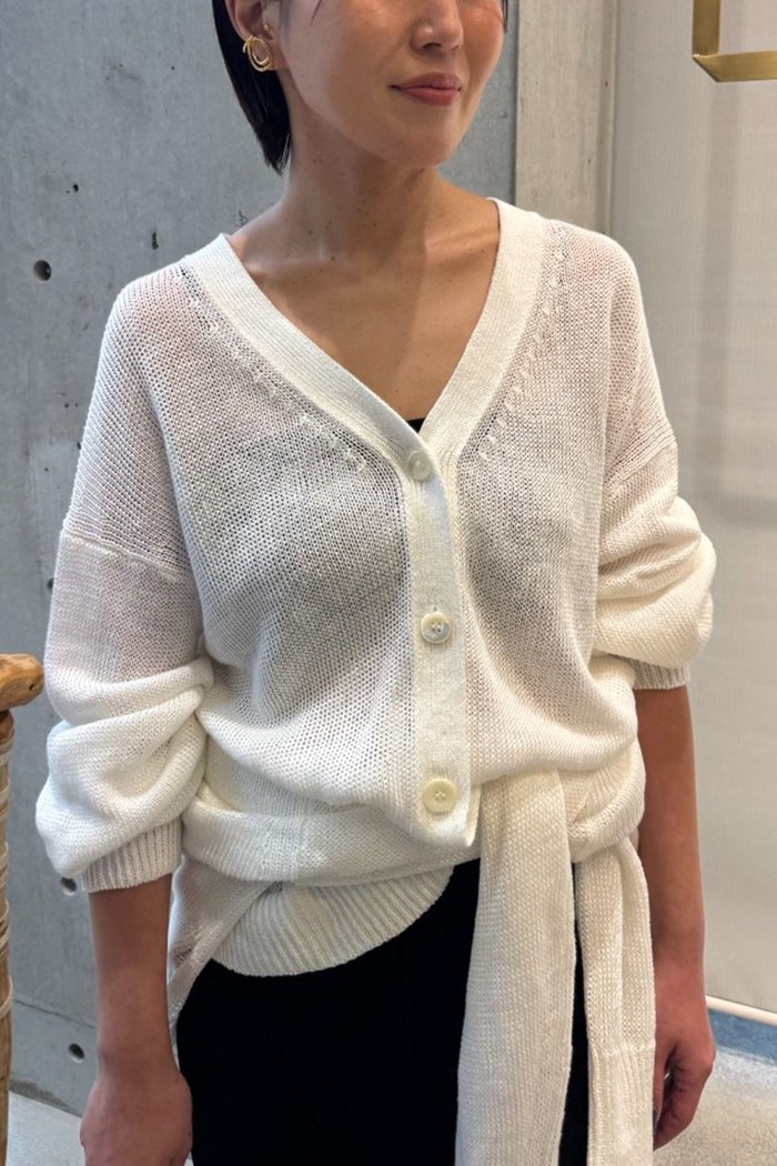 【カオス/Chaos】のストラドリネンカーディガン インテリア・キッズ・メンズ・レディースファッション・服の通販 founy(ファニー) https://founy.com/ ファッション Fashion レディースファッション WOMEN トップス・カットソー Tops/Tshirt ニット Knit Tops カーディガン Cardigans カーディガン Cardigan スリット Slit ボトム Bottom 夏 Summer NEW・新作・新着・新入荷 New Arrivals |ID: prp329100004437894 ipo3291000000030996950