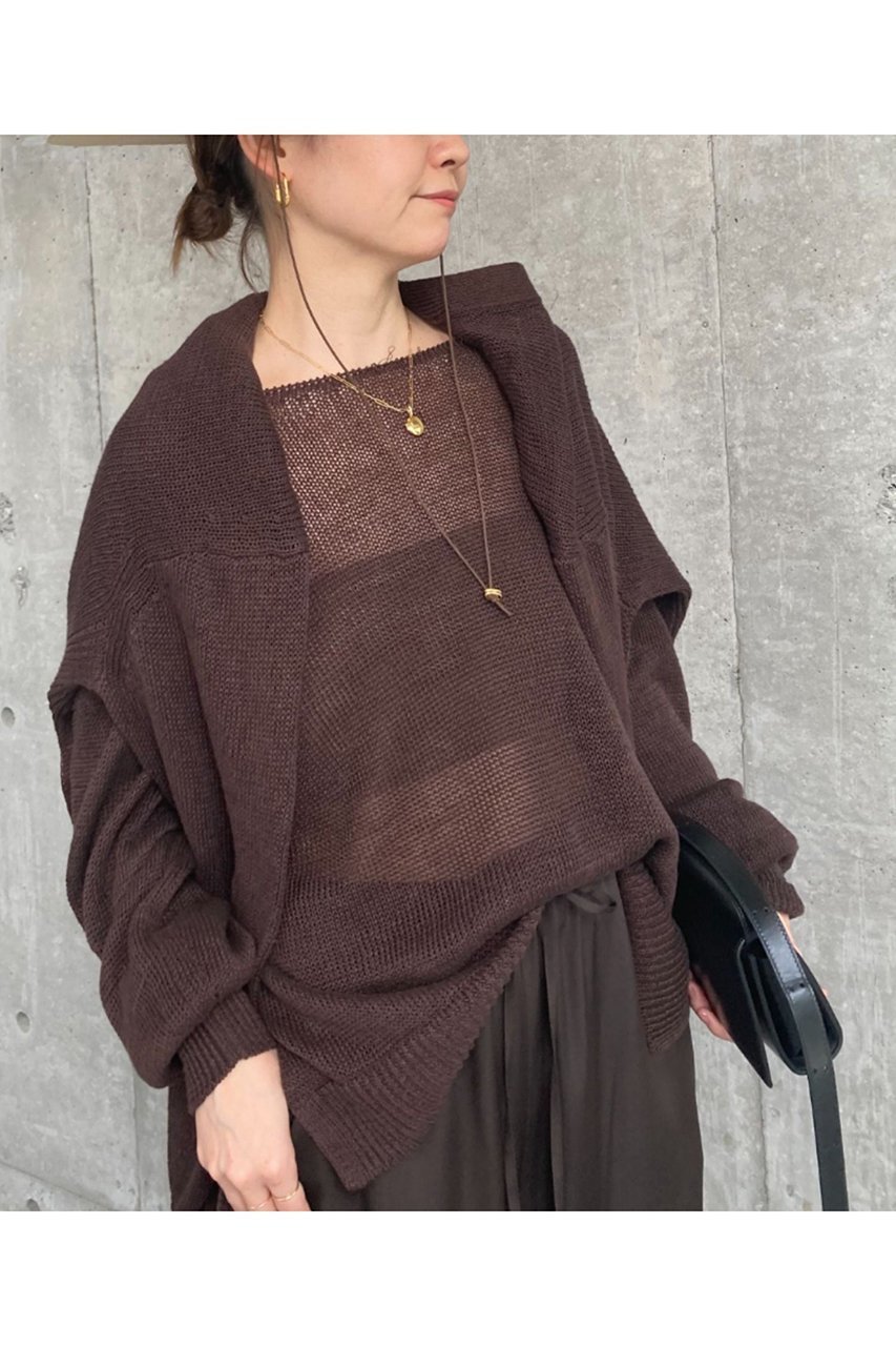 【カオス/Chaos】のストラドリネンカーディガン 人気、トレンドファッション・服の通販 founy(ファニー) 　ファッション　Fashion　レディースファッション　Fashion for Women　トップス・カットソー　Cut & Sew Tops　ニット　Knit Tops & Sweaters　カーディガン・羽織り　Layered Style Cardigans　カーディガン　Cardigan, Knitwear　スリット　Slit, Slit Detail　ボトム　Bottoms, Lower Wear　夏　Summer　other-6|ID: prp329100004437894 ipo3291000000032925616