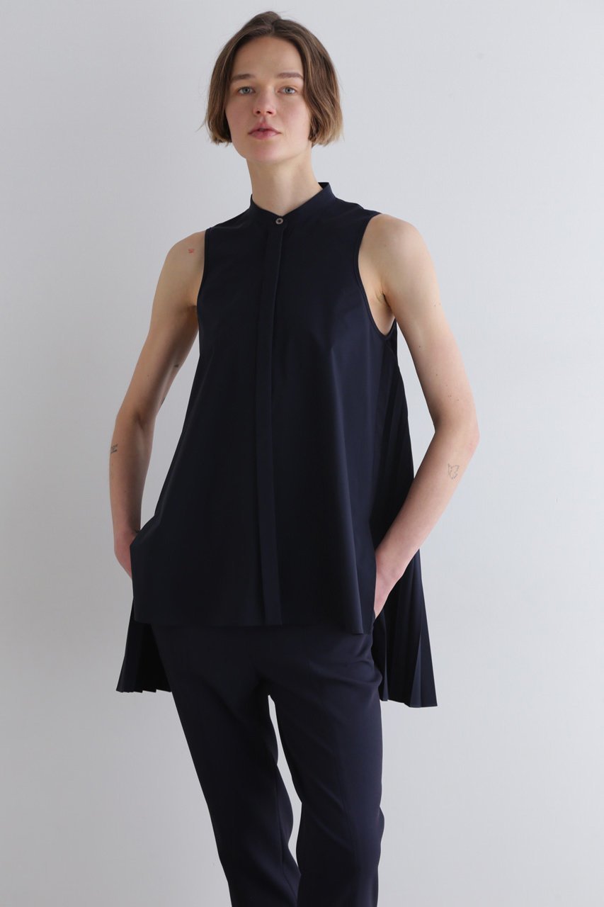 【ル フィル/LE PHIL】のSOLOTEXブロードバックプリーツブラウス 人気、トレンドファッション・服の通販 founy(ファニー) 　ファッション　Fashion　レディースファッション　Fashion for Women　トップス・カットソー　Cut & Sew Tops　キャミソール&ノースリーブ　Camisoles & Sleeveless Tops　シャツ・ブラウス・オフィスカジュアル　Elegant Blouses & Button-Ups　バッグ　Bags　アメリカン　American Style　エレガント 上品　Elegant　カッティング　Cutting Detail　シンプル　Simple, Minimal　スリーブ　Sleeve, Long Sleeve / Short Sleeve　ノースリーブ　Sleeveless, No-Sleeve　プリーツ　Pleats, Pleated　other-4|ID: prp329100004437904 ipo3291000000032810099