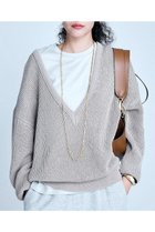 【ブリル/BRILL】の深Vネックアゼプルオーバー 人気、トレンドファッション・服の通販 founy(ファニー) ファッション Fashion レディースファッション WOMEN トップス・カットソー Tops/Tshirt ニット Knit Tops プルオーバー Pullover Vネック V-Neck デニム Denim リラックス Relax NEW・新作・新着・新入荷 New Arrivals 畦 Ridge thumbnail グレージュ|ID: prp329100004437905 ipo3291000000030996981