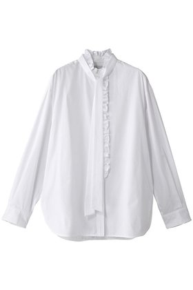 【デパリエ/DEPAREILLE】のコットンドビーボウシャツ 人気、トレンドファッション・服の通販 founy(ファニー) ファッション Fashion レディースファッション Fashion for Women トップス・カットソー Cut & Sew Tops シャツ・ブラウス・オフィスカジュアル Elegant Blouses & Button-Ups エレガント 上品 Elegant クラシカル Classical, Vintage-Inspired スリーブ Sleeve, Long Sleeve / Short Sleeve フリル Frill, Ruffle フロント Front, Front Design ロング Long, Long-Length |ID:prp329100004437907
