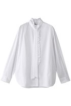 【デパリエ/DEPAREILLE】のコットンドビーボウシャツ 人気、トレンドファッション・服の通販 founy(ファニー) ファッション Fashion レディースファッション Fashion for Women トップス・カットソー Cut & Sew Tops シャツ・ブラウス・オフィスカジュアル Elegant Blouses & Button-Ups エレガント 上品 Elegant クラシカル Classical, Vintage-Inspired スリーブ Sleeve, Long Sleeve / Short Sleeve フリル Frill, Ruffle フロント Front, Front Design ロング Long, Long-Length thumbnail オフホワイト|ID: prp329100004437907 ipo3291000000032845129