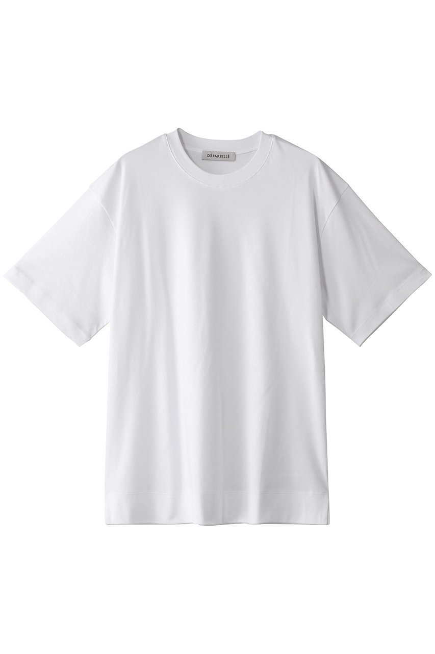 【デパリエ/DEPAREILLE】のスムースビッグTシャツ インテリア・キッズ・メンズ・レディースファッション・服の通販 founy(ファニー) 　ファッション　Fashion　レディースファッション　Fashion for Women　トップス・カットソー　Cut & Sew Tops　シャツ・ブラウス・オフィスカジュアル　Elegant Blouses & Button-Ups　ロングTシャツ・Tシャツ　Longline T-Shirts & Tees　カットソー・ベーシックTシャツ　Cut-and-Sewn Tops / Stretch Tees & Basics　なめらか　Smooth, Silky Texture　ショート　Short, Short Length　シンプル　Simple, Minimal　スリーブ　Sleeve, Long Sleeve / Short Sleeve　デニム　Denim, Jeans Material　バランス　Balance, Style Balance　ワイド　Wide, Wide Fit　エレガント 上品　Elegant　オフホワイト|ID: prp329100004437909 ipo3291000000032865174