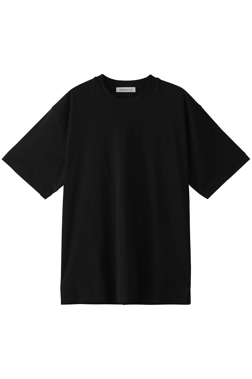 【デパリエ/DEPAREILLE】のスムースビッグTシャツ インテリア・キッズ・メンズ・レディースファッション・服の通販 founy(ファニー) 　ファッション　Fashion　レディースファッション　Fashion for Women　トップス・カットソー　Cut & Sew Tops　シャツ・ブラウス・オフィスカジュアル　Elegant Blouses & Button-Ups　ロングTシャツ・Tシャツ　Longline T-Shirts & Tees　カットソー・ベーシックTシャツ　Cut-and-Sewn Tops / Stretch Tees & Basics　なめらか　Smooth, Silky Texture　ショート　Short, Short Length　シンプル　Simple, Minimal　スリーブ　Sleeve, Long Sleeve / Short Sleeve　デニム　Denim, Jeans Material　バランス　Balance, Style Balance　ワイド　Wide, Wide Fit　エレガント 上品　Elegant　ブラック|ID: prp329100004437909 ipo3291000000032865184