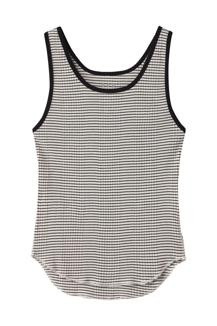 【スリー ドッツ/three dots】のカーメルリブ ケイト タンクトップ インテリア・キッズ・メンズ・レディースファッション・服の通販 founy(ファニー) 　ファッション　Fashion　レディースファッション　Fashion for Women　トップス・カットソー　Cut & Sew Tops　キャミソール&ノースリーブ　Camisoles & Sleeveless Tops　シャツ・ブラウス・オフィスカジュアル　Elegant Blouses & Button-Ups　ロングTシャツ・Tシャツ　Longline T-Shirts & Tees　カットソー・ベーシックTシャツ　Cut-and-Sewn Tops / Stretch Tees & Basics　インナー　Innerwear　カーディガン　Cardigan, Knitwear　キャミソール　Camisole, Spaghetti Strap Top　シンプル　Simple, Minimal　ジャケット　Jacket, Outerwear　ストレッチ　Stretch, Stretchy Fabric　タンク　Tank Top, Sleeveless Top　フィット　Fit, Slim Fit　エレガント 上品　Elegant　オフホワイト×ブラック|ID: prp329100004437910 ipo3291000000032791470