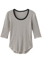 【スリー ドッツ/three dots】のカーメルリブ ジェシカ トップス オフホワイト×ブラック|ID: prp329100004437912 ipo3291000000036007029