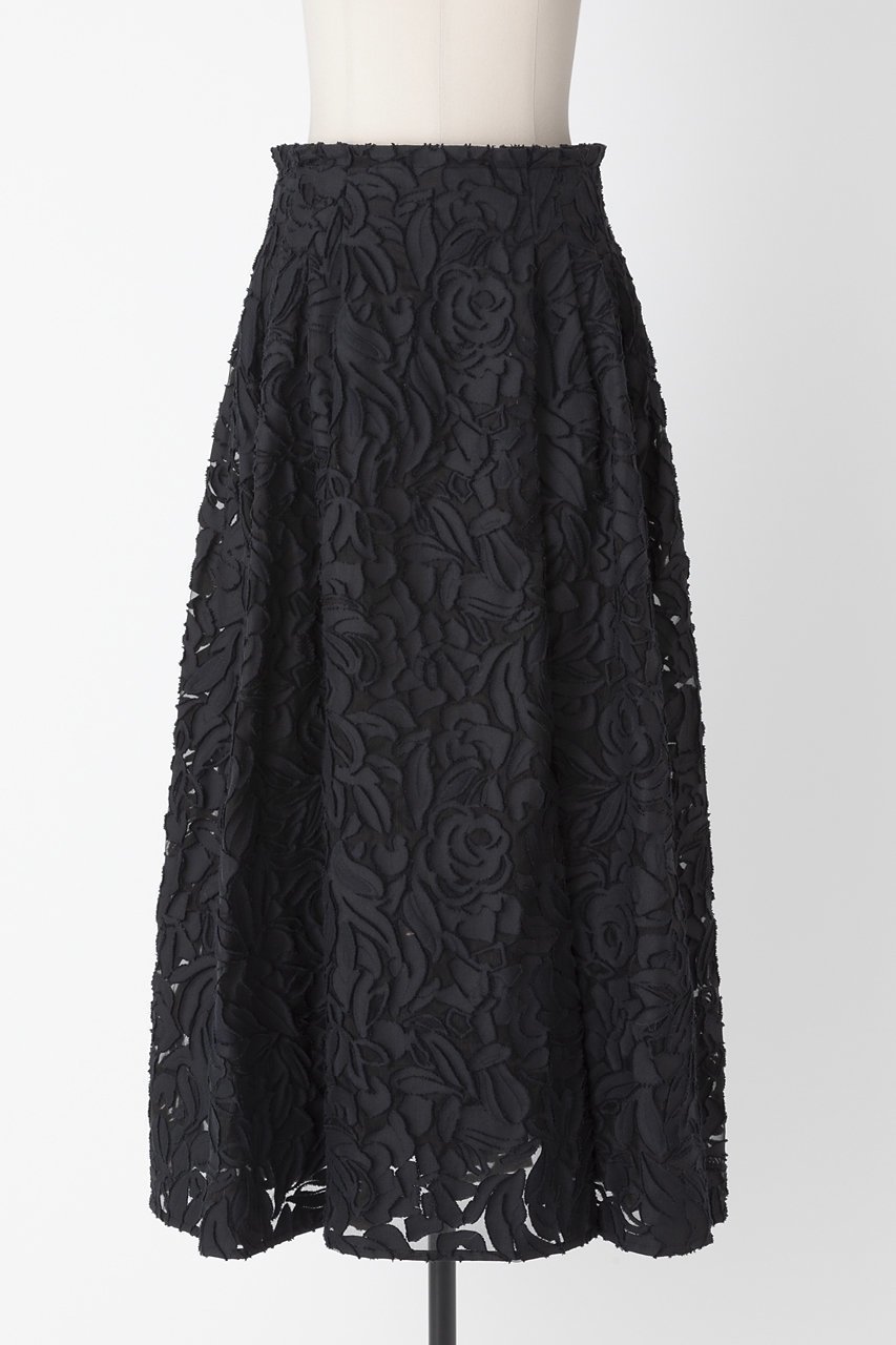 【オーヴィル/EAUVIRE】のボリュームタックスカート インテリア・キッズ・メンズ・レディースファッション・服の通販 founy(ファニー) 　ファッション　Fashion　レディースファッション　Fashion for Women　スカート　Skirts　エレガント 上品　Elegant　シルク　Silk, 100% Silk　ジャカード／ジャガード　Jacquard, Woven Pattern　フレア　Flare, Flared　再入荷　Restock / Back in Stock　ブラック|ID: prp329100004440219 ipo3291000000035420241