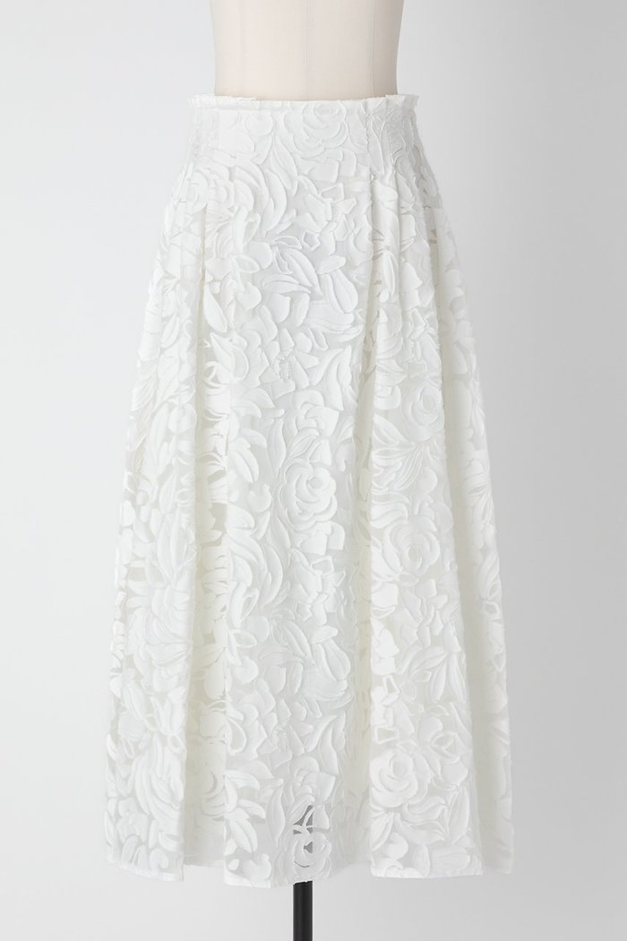 【オーヴィル/EAUVIRE】のボリュームタックスカート インテリア・キッズ・メンズ・レディースファッション・服の通販 founy(ファニー) https://founy.com/ ファッション Fashion レディースファッション Fashion for Women スカート Skirts エレガント 上品 Elegant シルク Silk, 100% Silk ジャカード／ジャガード Jacquard, Woven Pattern フレア Flare, Flared |ID: prp329100004440219 ipo3291000000035955639