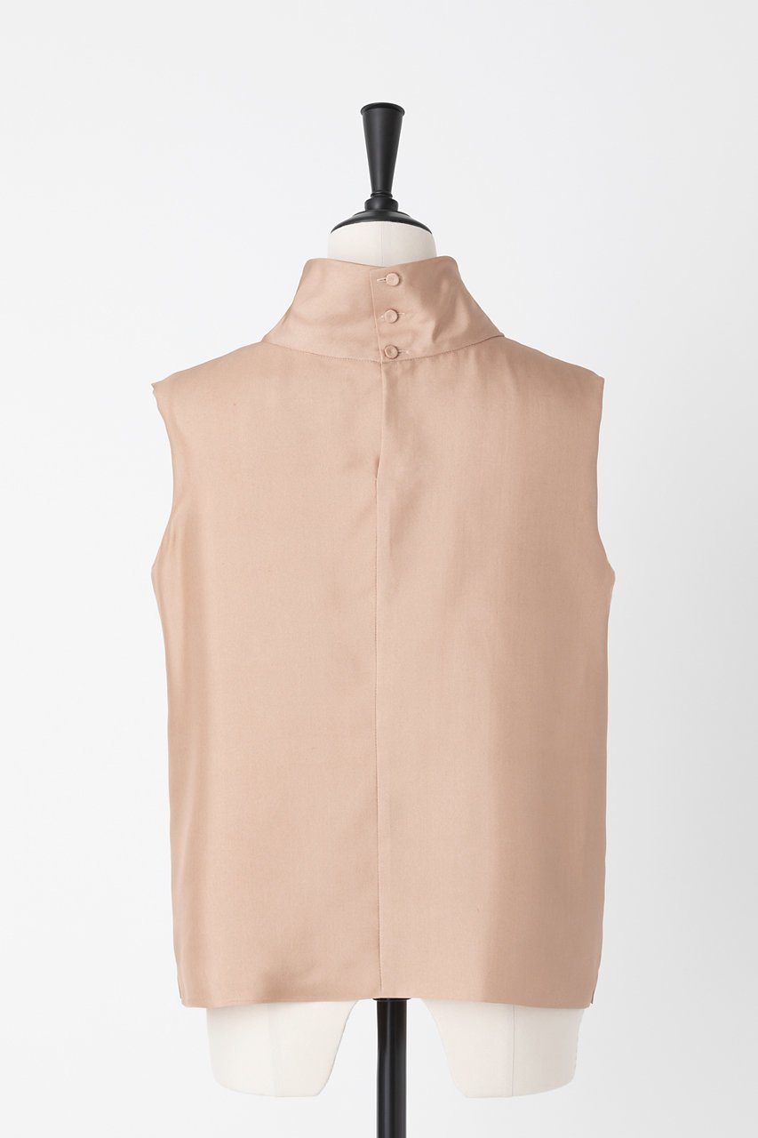 【オーヴィル/EAUVIRE】のスタンドカラーノースリーブブラウス 人気、トレンドファッション・服の通販 founy(ファニー) 　ファッション　Fashion　レディースファッション　WOMEN　トップス・カットソー　Tops/Tshirt　キャミソール / ノースリーブ　No Sleeves　シャツ/ブラウス　Shirts/Blouses　イタリア　Italy　エレガント 上品　Elegant　シルク　Silk　ツイル　Twill　ノースリーブ　No Sleeve　ハイネック　High Neck　other-3|ID: prp329100004440222 ipo3291000000031256634