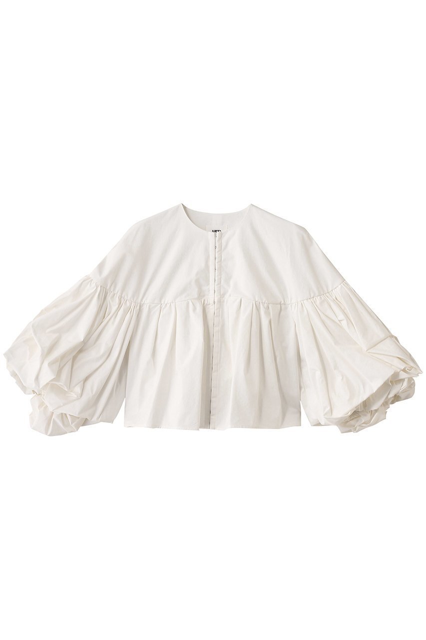 【ハー/HER.】のボリュームスリーブトップス インテリア・キッズ・メンズ・レディースファッション・服の通販 founy(ファニー) 　ファッション　Fashion　レディースファッション　Fashion for Women　トップス・カットソー　Cut & Sew Tops　シャツ・ブラウス・オフィスカジュアル　Elegant Blouses & Button-Ups　ボリューム袖・フリルスリーブブラウス　Voluminous & Ruffle Sleeves / Puffy Sleeve Tops　シンプル　Simple, Minimal　ジャケット　Jacket, Outerwear　スリーブ　Sleeve, Long Sleeve / Short Sleeve　バランス　Balance, Style Balance　フロント　Front, Front Design　ボトム　Bottoms, Lower Wear　ロング　Long, Long-Length　オフホワイト|ID: prp329100004440235 ipo3291000000032850476