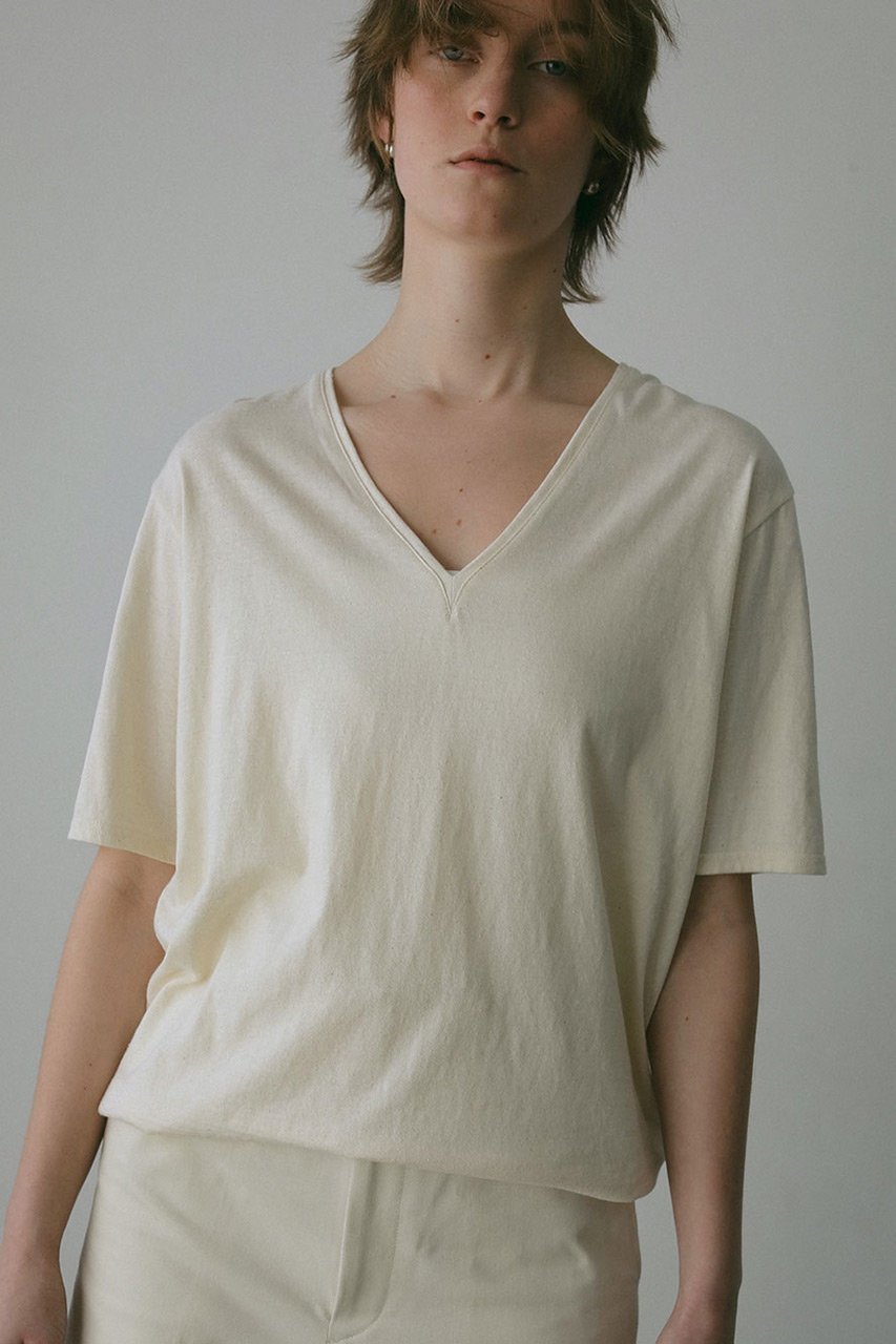 【ハー/HER.】のVネックネップカットTシャツ 人気、トレンドファッション・服の通販 founy(ファニー) 　ファッション　Fashion　レディースファッション　WOMEN　トップス・カットソー　Tops/Tshirt　シャツ/ブラウス　Shirts/Blouses　ロング / Tシャツ　T-Shirts　カットソー　Cut and Sewn　Vネック　V-Neck　カットソー　Cut And Sew　ショート　Short　シルク　Silk　シンプル　Simple　スリーブ　Sleeve　ネップ　Nep Yarn　ヴィンテージ　Vintage　other-6|ID: prp329100004440237 ipo3291000000031326155