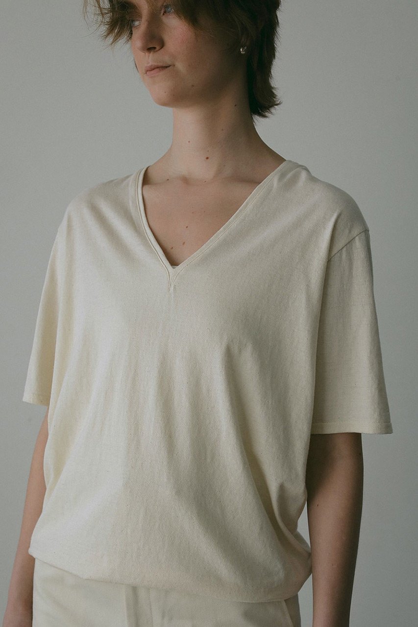 【ハー/HER.】のVネックネップカットTシャツ 人気、トレンドファッション・服の通販 founy(ファニー) 　ファッション　Fashion　レディースファッション　WOMEN　トップス・カットソー　Tops/Tshirt　シャツ/ブラウス　Shirts/Blouses　ロング / Tシャツ　T-Shirts　カットソー　Cut and Sewn　Vネック　V-Neck　カットソー　Cut And Sew　ショート　Short　シルク　Silk　シンプル　Simple　スリーブ　Sleeve　ネップ　Nep Yarn　ヴィンテージ　Vintage　other-7|ID: prp329100004440237 ipo3291000000031326156