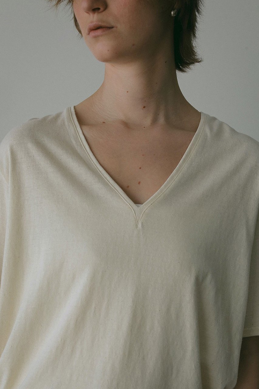 【ハー/HER.】のVネックネップカットTシャツ 人気、トレンドファッション・服の通販 founy(ファニー) 　ファッション　Fashion　レディースファッション　WOMEN　トップス・カットソー　Tops/Tshirt　シャツ/ブラウス　Shirts/Blouses　ロング / Tシャツ　T-Shirts　カットソー　Cut and Sewn　Vネック　V-Neck　カットソー　Cut And Sew　ショート　Short　シルク　Silk　シンプル　Simple　スリーブ　Sleeve　ネップ　Nep Yarn　ヴィンテージ　Vintage　other-8|ID: prp329100004440237 ipo3291000000031326157