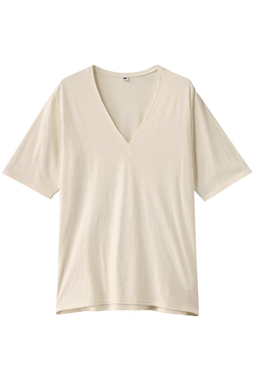 【ハー/HER.】のVネックネップカットTシャツ インテリア・キッズ・メンズ・レディースファッション・服の通販 founy(ファニー) 　ファッション　Fashion　レディースファッション　Fashion for Women　トップス・カットソー　Cut & Sew Tops　シャツ・ブラウス・オフィスカジュアル　Elegant Blouses & Button-Ups　ロングTシャツ・Tシャツ　Longline T-Shirts & Tees　カットソー・ベーシックTシャツ　Cut-and-Sewn Tops / Stretch Tees & Basics　Vネックトップス　V-Neck Tops / V-Cut Neckline Shirts　カットソー　Cut and Sewn Top　ショート　Short, Short Length　シルク　Silk, 100% Silk　シンプル　Simple, Minimal　スリーブ　Sleeve, Long Sleeve / Short Sleeve　ネップ　Nepp, Slub Yarn　ヴィンテージ　Vintage Style　ベージュ|ID: prp329100004440237 ipo3291000000032732057