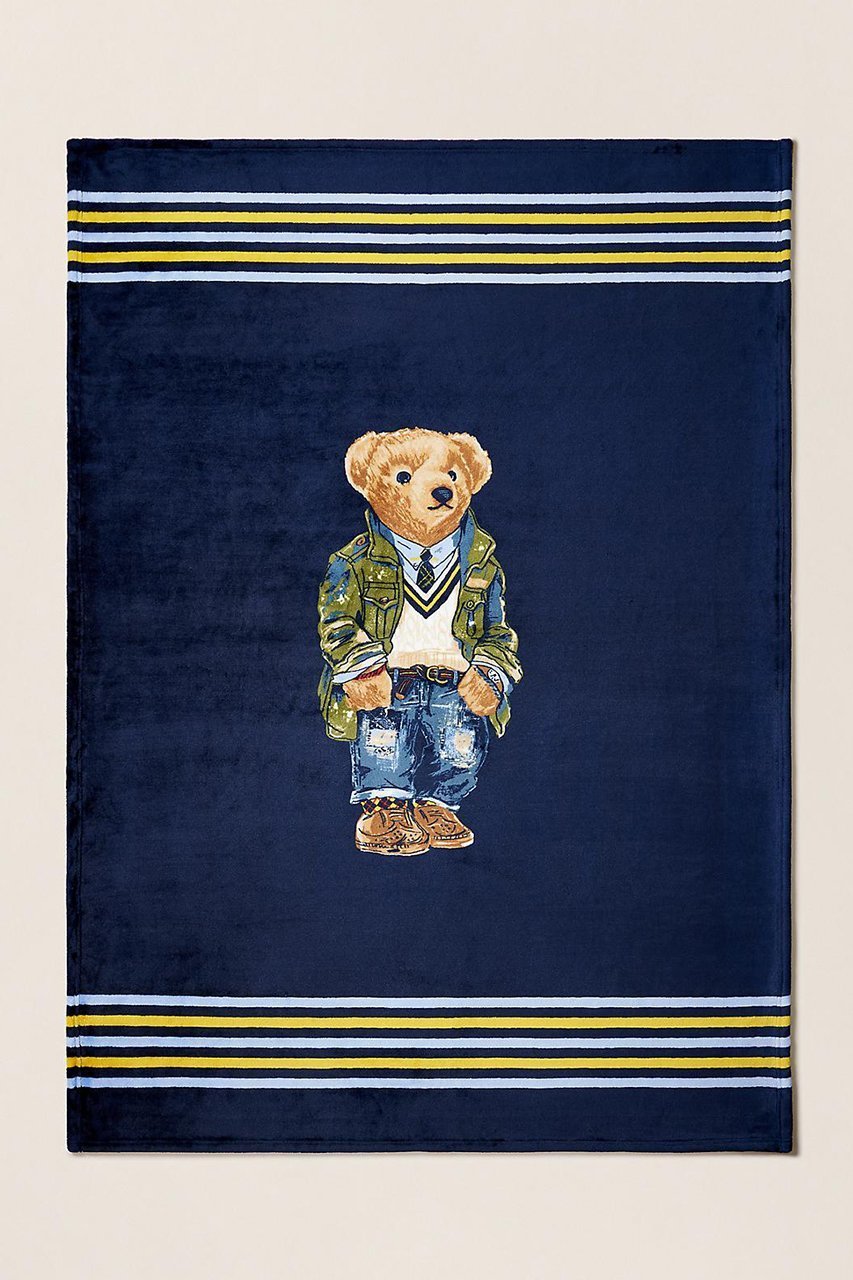 【ラルフ ローレン/RALPH LAUREN / GOODS】の【Ralph Lauren Home】ヘリテージ Polo ベア フリース スロー ブランケット インテリア・キッズ・メンズ・レディースファッション・服の通販 founy(ファニー) 　アウトドア　Outdoor Clothing　ストライプ　Stripe, Striped Pattern　フロント　Front, Front Design　ブランケット　Blanket, Throw Blanket　プリント　Print, Printed Pattern　モチーフ　Motif, Design Theme　リラックス　Relax, Relaxed Fit　エレガント 上品　Elegant　旅行　Travel　ネイビー|ID: prp329100004440240 ipo3291000000036193204