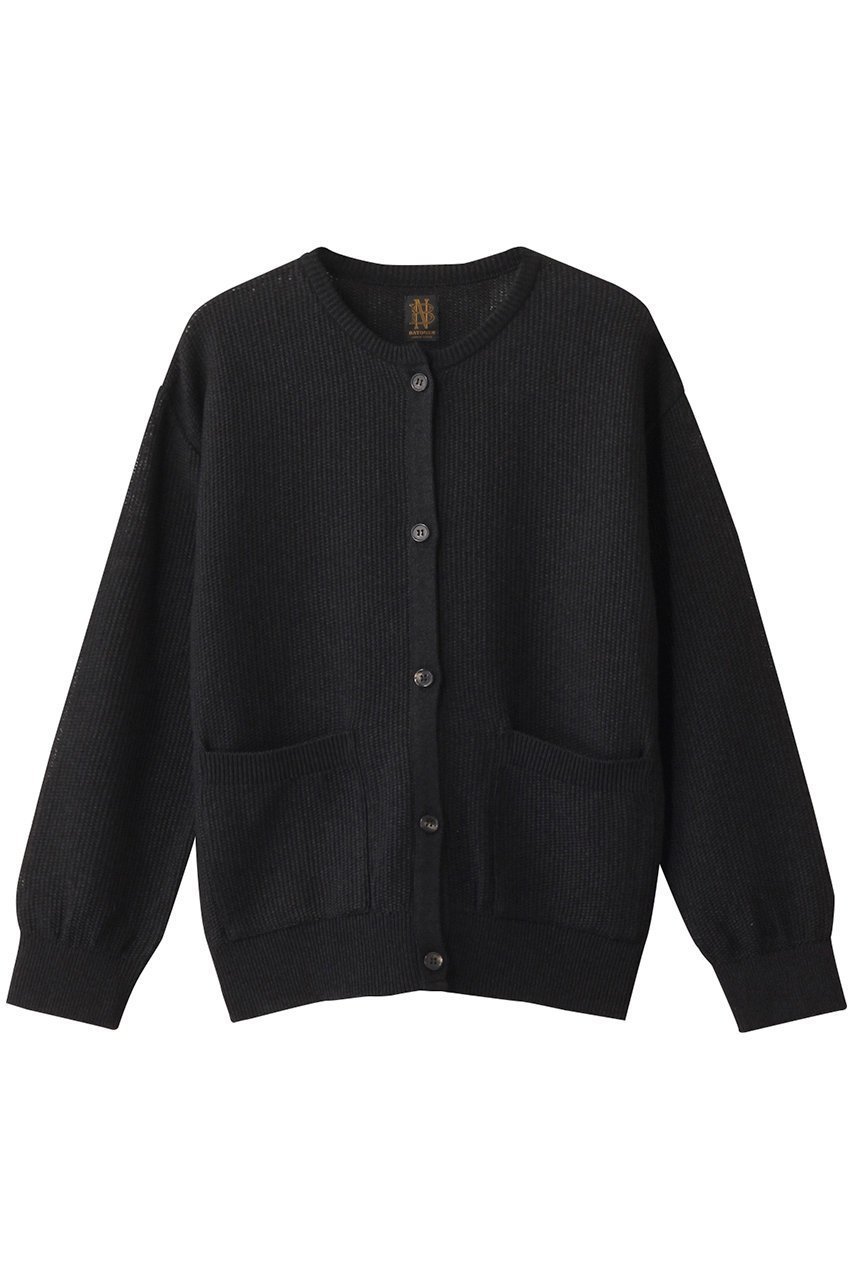 【バトナー/BATONER】のOX サマーニットクルーネックカーディガン インテリア・キッズ・メンズ・レディースファッション・服の通販 founy(ファニー) 　ファッション　Fashion　レディースファッション　Fashion for Women　トップス・カットソー　Cut & Sew Tops　ニット　Knit Tops & Sweaters　カーディガン・羽織り　Layered Style Cardigans　カーディガン　Cardigan, Knitwear　サマー　Summer, Summer Style　シアー　Sheer, See-Through　シンプル　Simple, Minimal　ベーシック　Basic, Essential　ブラック|ID: prp329100004441120 ipo3291000000032940156