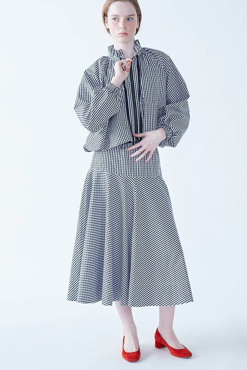 【マリリンムーン/MARILYN MOON】のプリーツギンガムチェックバルーンブルゾン 人気、トレンドファッション・服の通販 founy(ファニー) 　ファッション　Fashion　レディースファッション　WOMEN　アウター　Coat Outerwear　ジャケット　Jackets　ブルゾン　Blouson/Jackets　ジャケット　Jacket　トレンド　Trend　バランス　Balance　バルーン　Balloon　ブルゾン　Blouson　プリーツ　Pleats　人気　Popularity　other-8|ID: prp329100004441123 ipo3291000000031325949