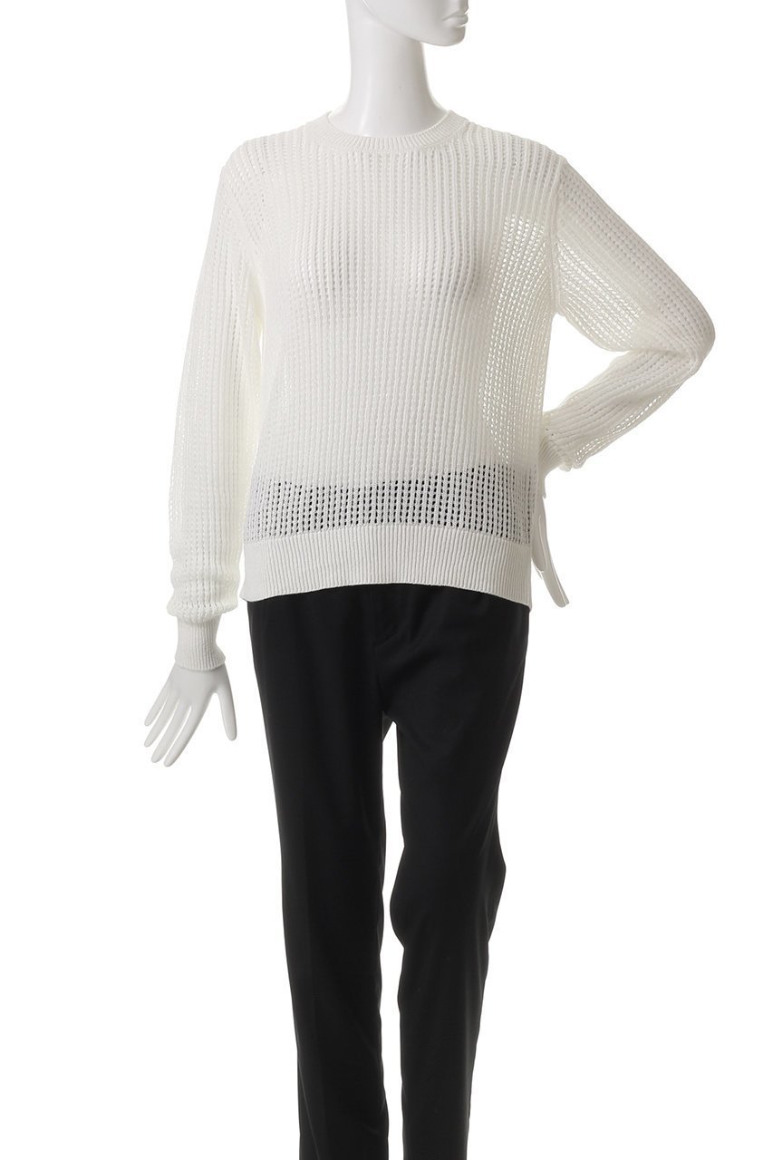 【スローン/SLOANE】の7G透かし編み 和紙×レーヨン クルーネック 人気、トレンドファッション・服の通販 founy(ファニー) 　ファッション　Fashion　レディースファッション　WOMEN　トップス・カットソー　Tops/Tshirt　ニット　Knit Tops　プルオーバー　Pullover　ファブリック　Fabric　ボトム　Bottom　夏　Summer　軽量　Lightweight　透かし　Watermark　other-2|ID: prp329100004441129 ipo3291000000031256241