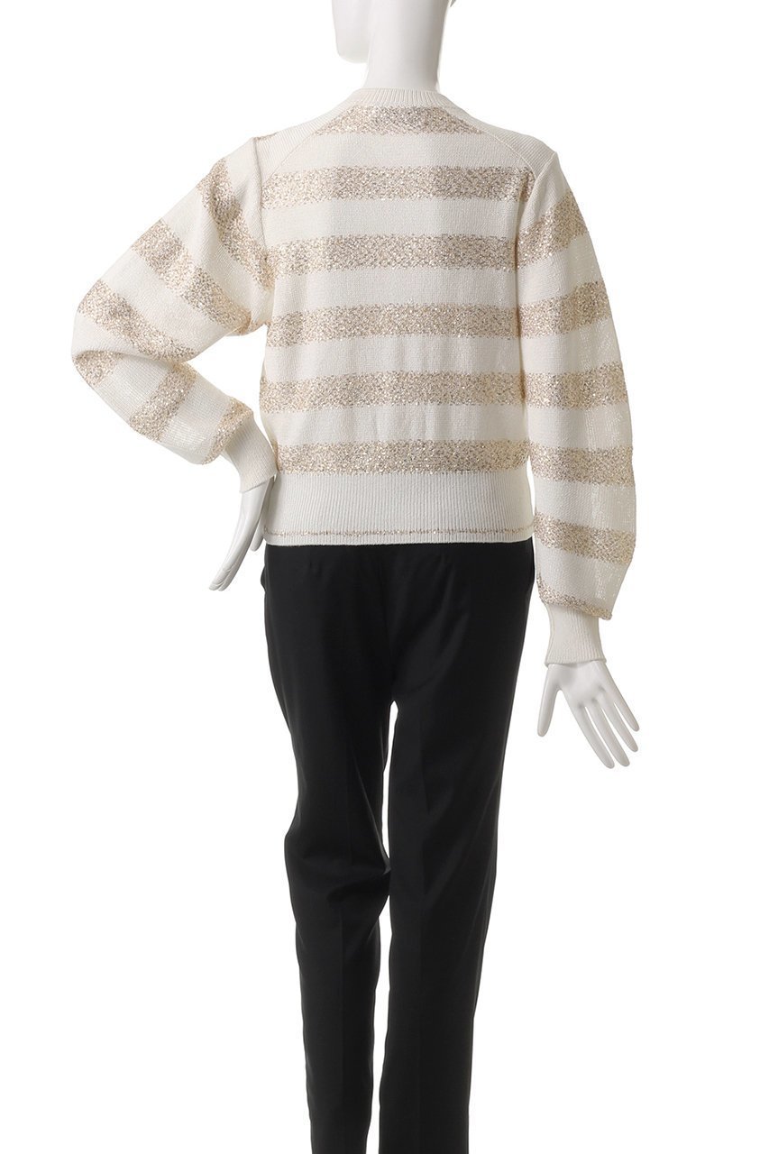 【デパリエ/DEPAREILLE】のスパンコールボーダークルーネックカーディガン 人気、トレンドファッション・服の通販 founy(ファニー) 　ファッション　Fashion　レディースファッション　WOMEN　トップス・カットソー　Tops/Tshirt　ニット　Knit Tops　カーディガン　Cardigans　カーディガン　Cardigan　ショート　Short　シンプル　Simple　スパンコール　Sequins　ボーダー　Border　ワイド　Wide　エレガント 上品　Elegant　夏　Summer　春　Spring　S/S・春夏　Ss・Spring/Summer　other-4|ID: prp329100004441140 ipo3291000000031256310