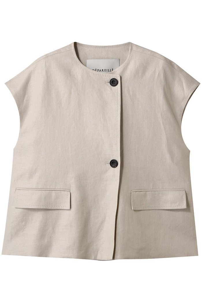 【デパリエ/DEPAREILLE】のリネンツイルポンチョジレ インテリア・キッズ・メンズ・レディースファッション・服の通販 founy(ファニー) https://founy.com/ ファッション Fashion レディースファッション Fashion for Women アウター Coat / Outerwear Collection レディースジャケット・軽アウター Jackets ポンチョ・ケープコート Ponchos & Capes シンプル Simple, Minimal ジャケット Jacket, Outerwear ドレープ Drape, Draping Fabric フロント Front, Front Design ベスト Vest, Waistcoat ポンチョ Poncho, Cape Style エレガント 上品 Elegant |ID: prp329100004441141 ipo3291000000036498472