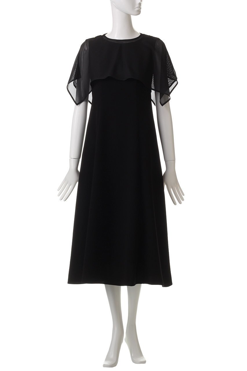 【アナイ/ANAYI】のダブルクロスケープツキワンピース 人気、トレンドファッション・服の通販 founy(ファニー) 　ファッション　Fashion　レディースファッション　Fashion for Women　ワンピース　Dresses　チュニック　Tunic Tops & Dresses　エレガント 上品　Elegant　クラシカル　Classical, Vintage-Inspired　シフォン　Chiffon, Lightweight Fabric　シンプル　Simple, Minimal　チュニック　Tunic, Long Top　ノースリーブ　Sleeveless, No-Sleeve　パーティ　Party, Party Style　フォーマル　Formal, Dressy　ロング　Long, Long-Length　結婚式　Wedding　other-2|ID: prp329100004441144 ipo3291000000032871977