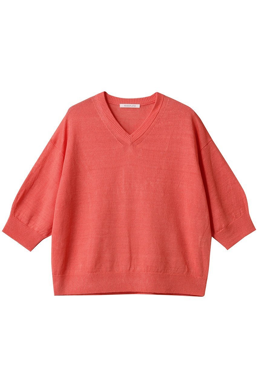 【ハウス オブ ロータス/HOUSE OF LOTUS】のピュアリネンプルオーバー インテリア・キッズ・メンズ・レディースファッション・服の通販 founy(ファニー) 　ファッション　Fashion　レディースファッション　Fashion for Women　トップス・カットソー　Cut & Sew Tops　ニット　Knit Tops & Sweaters　カジュアルプルオーバー・ニットトップス　Pullovers & Knit Tops / Casual Pullovers　シンプル　Simple, Minimal　バランス　Balance, Style Balance　フランス　France, French　リネン　Linen, Linen Fabric　ピンク|ID: prp329100004441148 ipo3291000000032934039