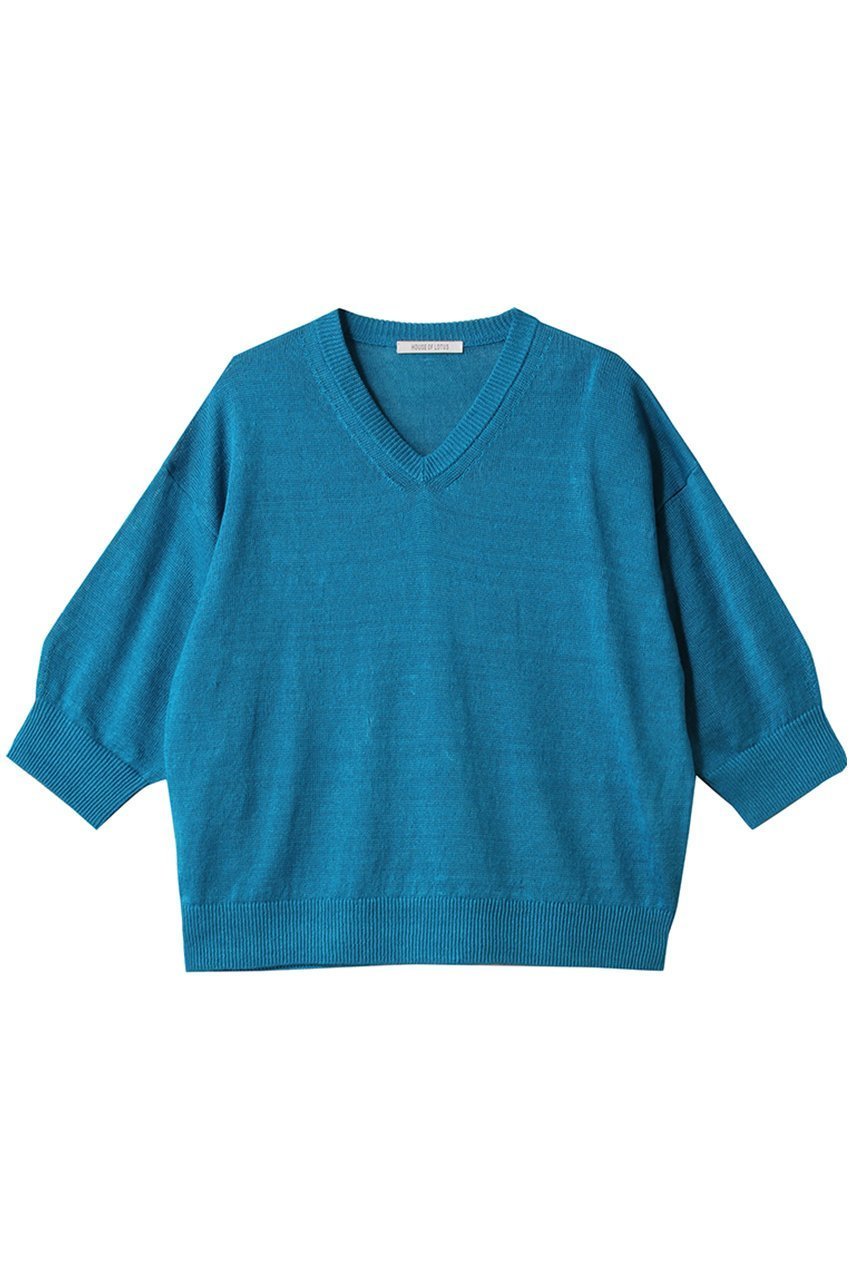 【ハウス オブ ロータス/HOUSE OF LOTUS】のピュアリネンプルオーバー インテリア・キッズ・メンズ・レディースファッション・服の通販 founy(ファニー) 　ファッション　Fashion　レディースファッション　Fashion for Women　トップス・カットソー　Cut & Sew Tops　ニット　Knit Tops & Sweaters　カジュアルプルオーバー・ニットトップス　Pullovers & Knit Tops / Casual Pullovers　シンプル　Simple, Minimal　バランス　Balance, Style Balance　フランス　France, French　リネン　Linen, Linen Fabric　ターコイズ|ID: prp329100004441148 ipo3291000000032934052