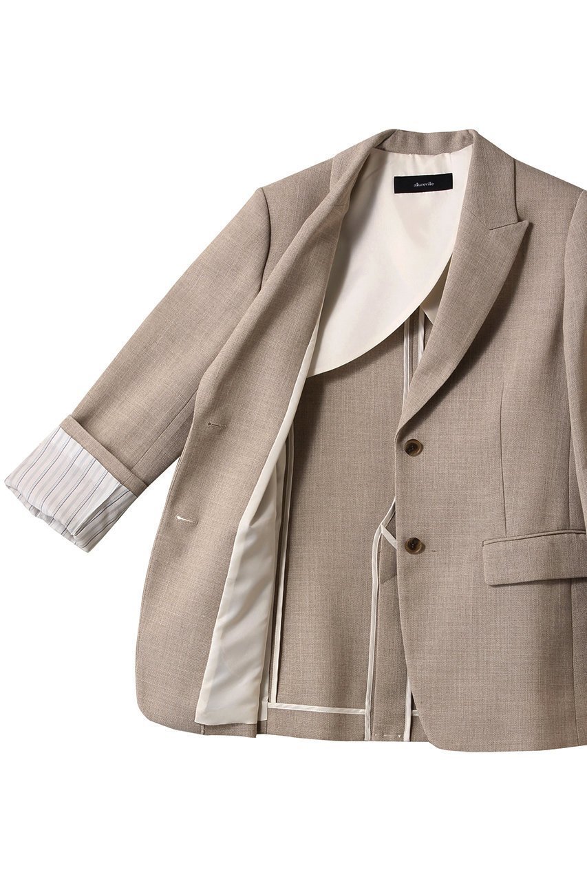 【アルアバイル/allureville】のリネンライクテーラードジャケット 人気、トレンドファッション・服の通販 founy(ファニー) 　ファッション　Fashion　レディースファッション　WOMEN　アウター　Coat Outerwear　ジャケット　Jackets　テーラードジャケット　Tailored Jackets　シンプル　Simple　ジャケット　Jacket　スラックス　Slacks　デニム　Denim　フォルム　Form　other-6|ID: prp329100004441153 ipo3291000000031326000