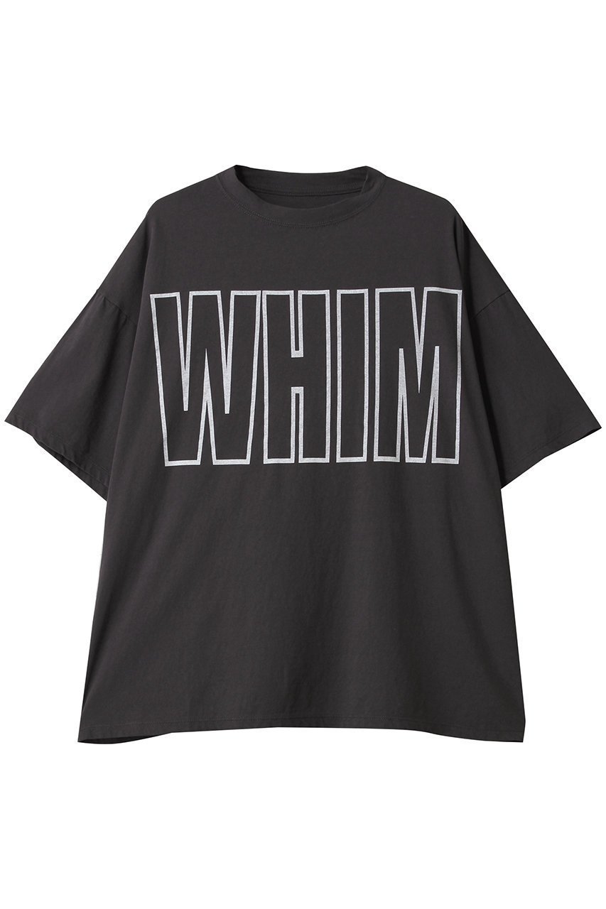 【ウィムガゼット/Whim Gazette】のリラックスロゴTシャツ インテリア・キッズ・メンズ・レディースファッション・服の通販 founy(ファニー) 　ファッション　Fashion　レディースファッション　Fashion for Women　トップス・カットソー　Cut & Sew Tops　シャツ・ブラウス・オフィスカジュアル　Elegant Blouses & Button-Ups　ロングTシャツ・Tシャツ　Longline T-Shirts & Tees　カットソー・ベーシックTシャツ　Cut-and-Sewn Tops / Stretch Tees & Basics　ショート　Short, Short Length　シンプル　Simple, Minimal　スリーブ　Sleeve, Long Sleeve / Short Sleeve　デニム　Denim, Jeans Material　フロント　Front, Front Design　プリント　Print, Printed Pattern　リラックス　Relax, Relaxed Fit　チャコールグレー|ID: prp329100004441155 ipo3291000000032768935
