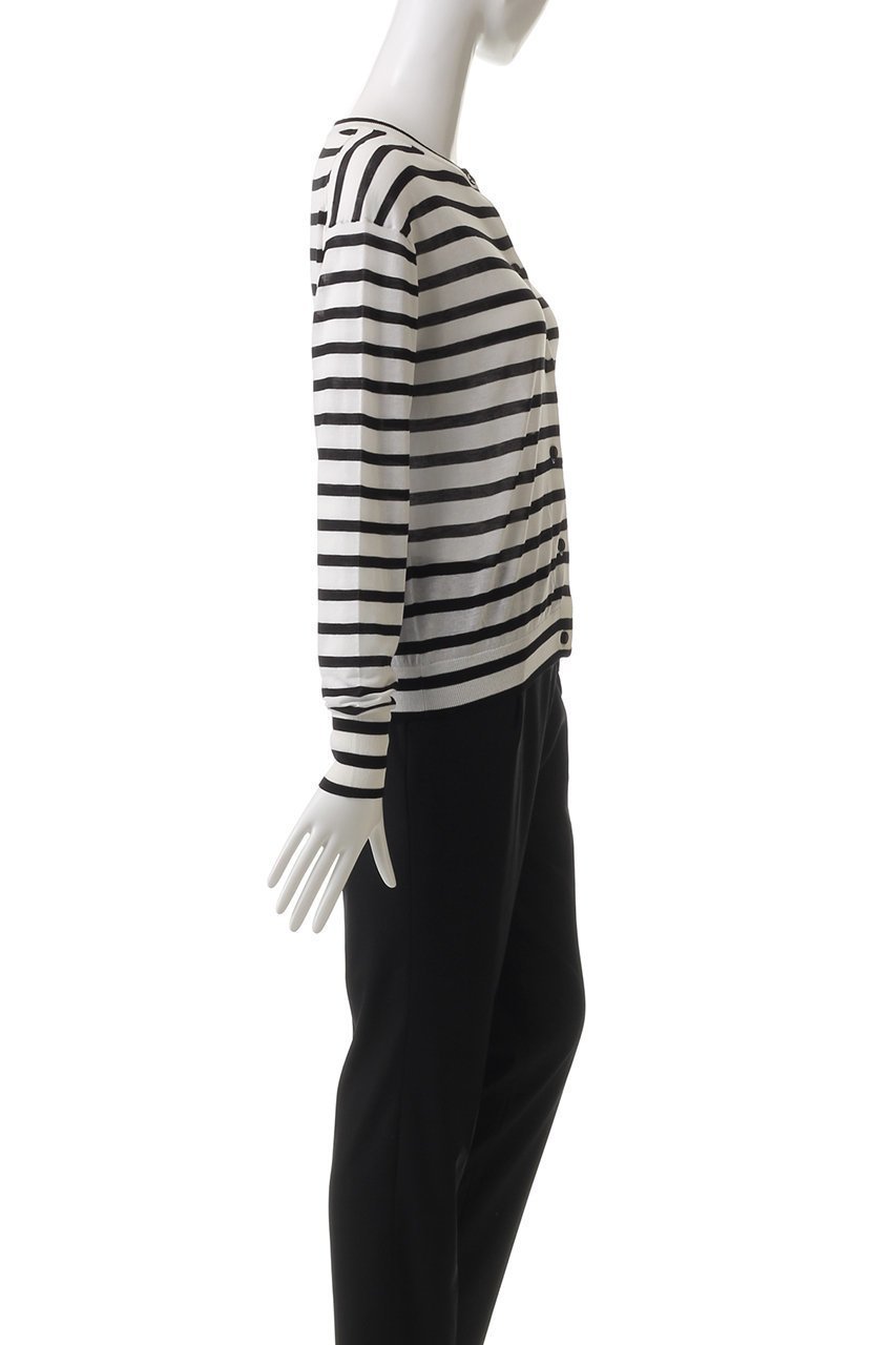 【ジェイドット/j.】の綿シルクニットボーダーカーディガン 人気、トレンドファッション・服の通販 founy(ファニー) 　ファッション　Fashion　レディースファッション　WOMEN　トップス・カットソー　Tops/Tshirt　ニット　Knit Tops　カーディガン　Cardigans　カーディガン　Cardigan　サマー　Summer　シルク　Silk　バランス　Balance　フレンチ　French　ボーダー　Border　エレガント 上品　Elegant　other-3|ID: prp329100004441173 ipo3291000000031256511