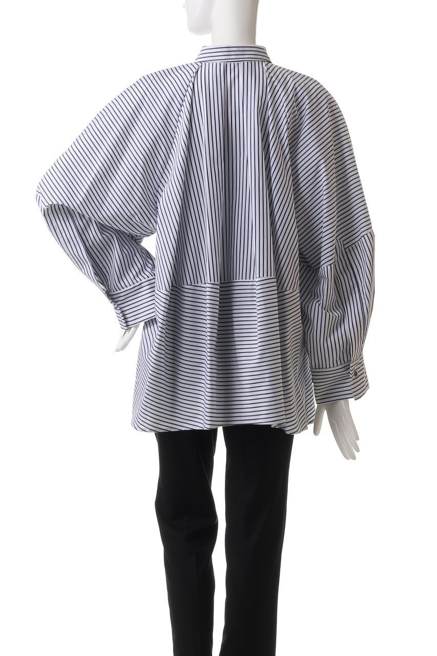 【ヒューエルミュージアム/hueLe Museum】の【hLM】ラウンドシェイプブラウス 人気、トレンドファッション・服の通販 founy(ファニー) 　ファッション　Fashion　レディースファッション　Fashion for Women　トップス・カットソー　Cut & Sew Tops　シャツ・ブラウス・オフィスカジュアル　Elegant Blouses & Button-Ups　ストライプ　Stripe, Striped Pattern　スリーブ　Sleeve, Long Sleeve / Short Sleeve　ドレープ　Drape, Draping Fabric　ロング　Long, Long-Length　other-4|ID: prp329100004441175 ipo3291000000035670769