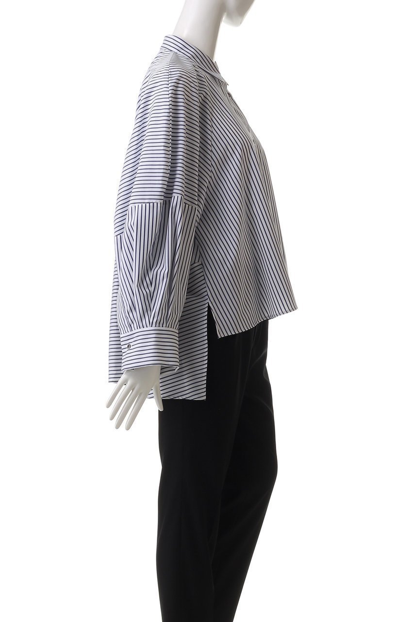 【ヒューエルミュージアム/hueLe Museum】の【hLM】ラウンドシェイプブラウス 人気、トレンドファッション・服の通販 founy(ファニー) 　ファッション　Fashion　レディースファッション　Fashion for Women　トップス・カットソー　Cut & Sew Tops　シャツ・ブラウス・オフィスカジュアル　Elegant Blouses & Button-Ups　ストライプ　Stripe, Striped Pattern　スリーブ　Sleeve, Long Sleeve / Short Sleeve　ドレープ　Drape, Draping Fabric　ロング　Long, Long-Length　other-3|ID: prp329100004441175 ipo3291000000036396811