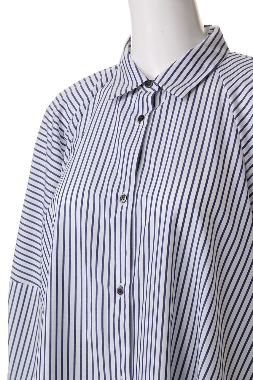 【ヒューエルミュージアム/hueLe Museum】の【hLM】ラウンドシェイプブラウス 人気、トレンドファッション・服の通販 founy(ファニー) 　ファッション　Fashion　レディースファッション　Fashion for Women　トップス・カットソー　Cut & Sew Tops　シャツ・ブラウス・オフィスカジュアル　Elegant Blouses & Button-Ups　ストライプ　Stripe, Striped Pattern　スリーブ　Sleeve, Long Sleeve / Short Sleeve　ドレープ　Drape, Draping Fabric　ロング　Long, Long-Length　other-5|ID: prp329100004441175 ipo3291000000036396813