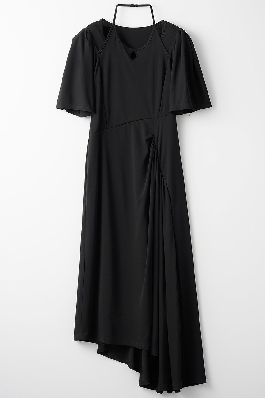 【ミューラル/MURRAL】のFabaceae ジャージードレス インテリア・キッズ・メンズ・レディースファッション・服の通販 founy(ファニー) 　ファッション　Fashion　レディースファッション　Fashion for Women　ワンピース　Dresses　フォーマル・パーティードレス・結婚式用ドレス　Elegant & Casual Dresses　チュニック　Tunic Tops & Dresses　カッティング　Cutting Detail　チュニック　Tunic, Long Top　ドレス　Dress, One-Piece　ドレープ　Drape, Draping Fabric　フォルム　Silhouette, Form　ロング　Long, Long-Length　ブラック|ID: prp329100004441179 ipo3291000000032715955
