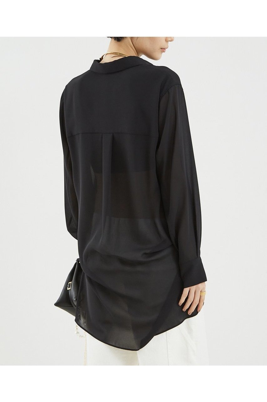 【ザ ストア バイ シー/THE STORE by C】のシアーチュニックシャツ 人気、トレンドファッション・服の通販 founy(ファニー) 　ファッション　Fashion　レディースファッション　WOMEN　トップス・カットソー　Tops/Tshirt　シャツ/ブラウス　Shirts/Blouses　コンパクト　Compact　ジョーゼット　Georgette　スリーブ　Sleeve　ロング　Long　エレガント 上品　Elegant　other-2|ID: prp329100004442454 ipo3291000000031255481
