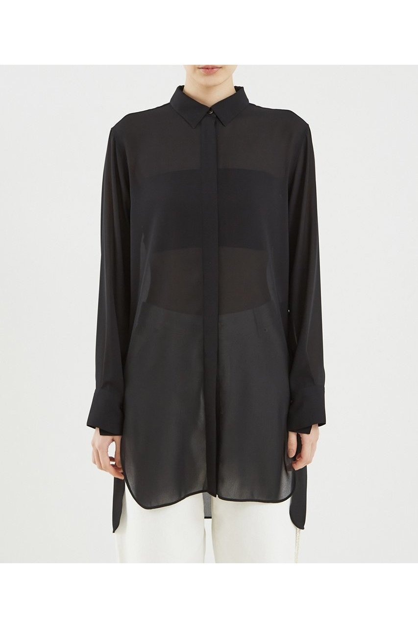 【ザ ストア バイ シー/THE STORE by C】のシアーチュニックシャツ 人気、トレンドファッション・服の通販 founy(ファニー) 　ファッション　Fashion　レディースファッション　WOMEN　トップス・カットソー　Tops/Tshirt　シャツ/ブラウス　Shirts/Blouses　コンパクト　Compact　ジョーゼット　Georgette　スリーブ　Sleeve　ロング　Long　エレガント 上品　Elegant　other-5|ID: prp329100004442454 ipo3291000000031325722
