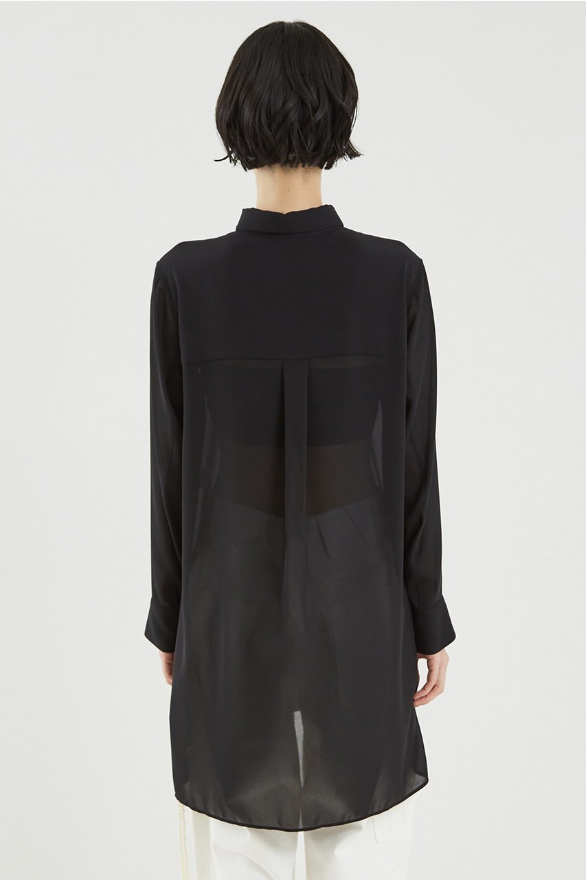 【ザ ストア バイ シー/THE STORE by C】のシアーチュニックシャツ 人気、トレンドファッション・服の通販 founy(ファニー) 　ファッション　Fashion　レディースファッション　WOMEN　トップス・カットソー　Tops/Tshirt　シャツ/ブラウス　Shirts/Blouses　コンパクト　Compact　ジョーゼット　Georgette　スリーブ　Sleeve　ロング　Long　エレガント 上品　Elegant　other-7|ID: prp329100004442454 ipo3291000000031325724