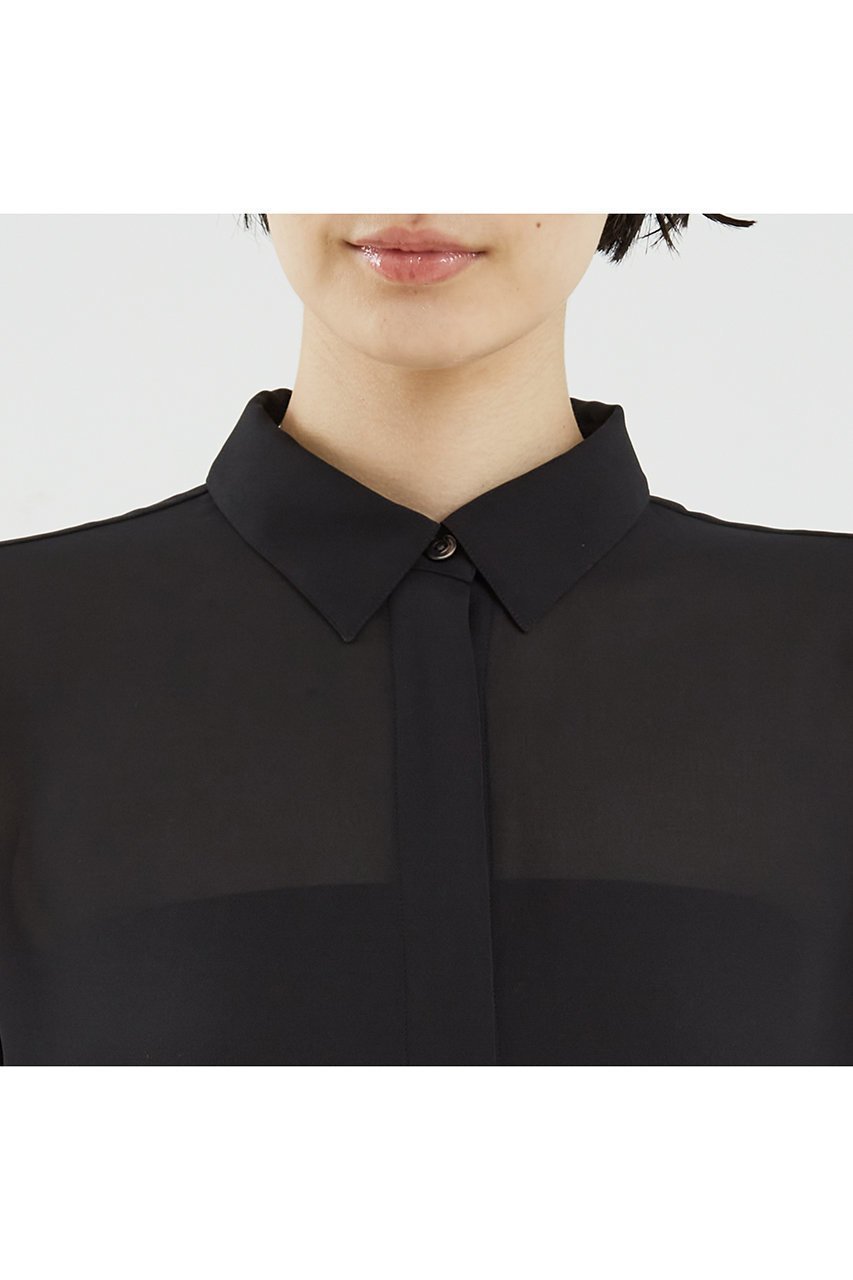 【ザ ストア バイ シー/THE STORE by C】のシアーチュニックシャツ 人気、トレンドファッション・服の通販 founy(ファニー) 　ファッション　Fashion　レディースファッション　Fashion for Women　トップス・カットソー　Cut & Sew Tops　シャツ・ブラウス・オフィスカジュアル　Elegant Blouses & Button-Ups　コンパクト　Compact, Small Size　ジョーゼット　Georgette, Semi-Sheer Fabric　スリーブ　Sleeve, Long Sleeve / Short Sleeve　ロング　Long, Long-Length　エレガント 上品　Elegant　再入荷　Restock / Back in Stock　other-8|ID: prp329100004442454 ipo3291000000035366651