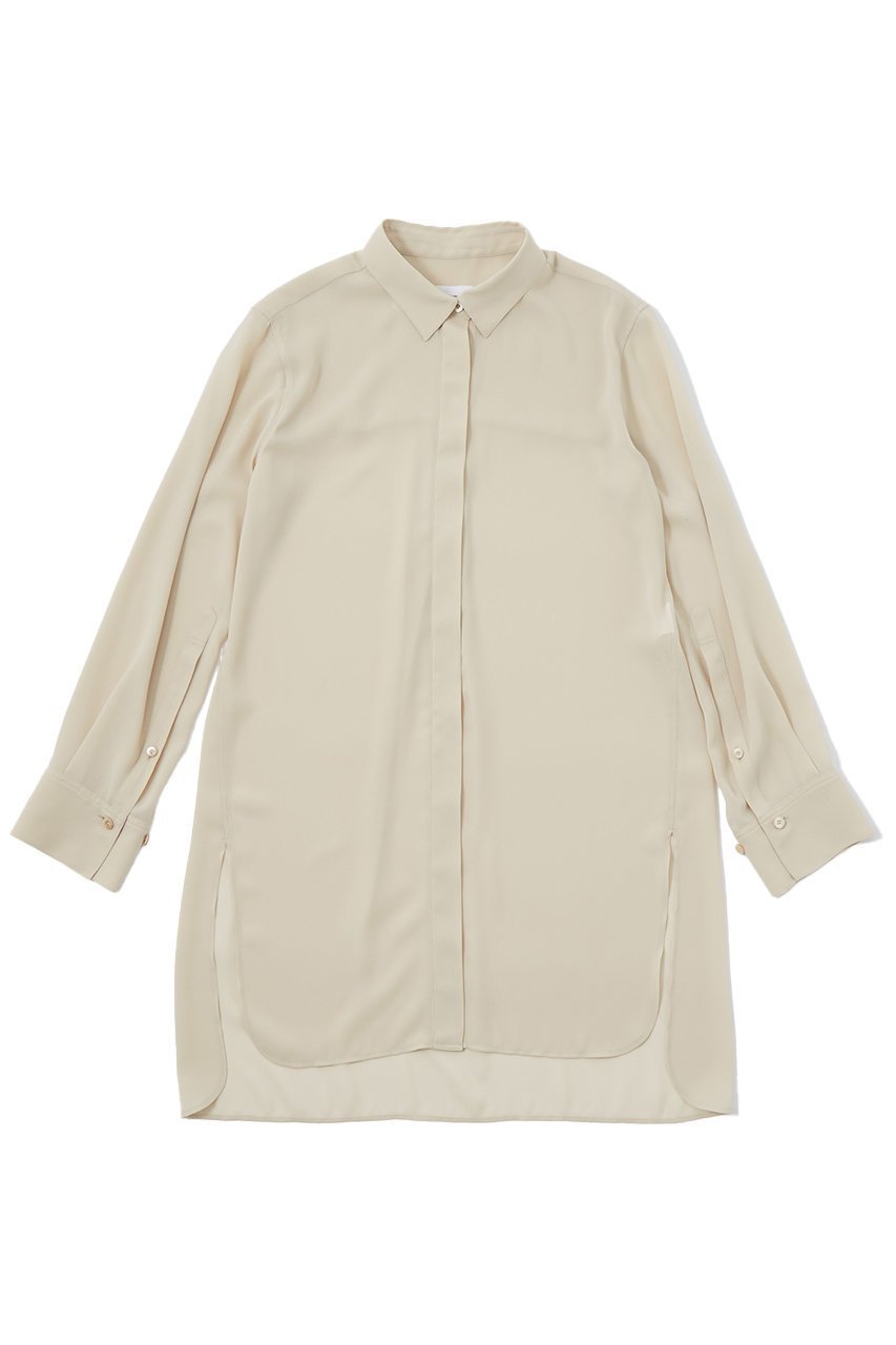 【ザ ストア バイ シー/THE STORE by C】のシアーチュニックシャツ インテリア・キッズ・メンズ・レディースファッション・服の通販 founy(ファニー) 　ファッション　Fashion　レディースファッション　Fashion for Women　トップス・カットソー　Cut & Sew Tops　シャツ・ブラウス・オフィスカジュアル　Elegant Blouses & Button-Ups　コンパクト　Compact, Small Size　ジョーゼット　Georgette, Semi-Sheer Fabric　スリーブ　Sleeve, Long Sleeve / Short Sleeve　ロング　Long, Long-Length　エレガント 上品　Elegant　ベージュ|ID: prp329100004442454 ipo3291000000035957942