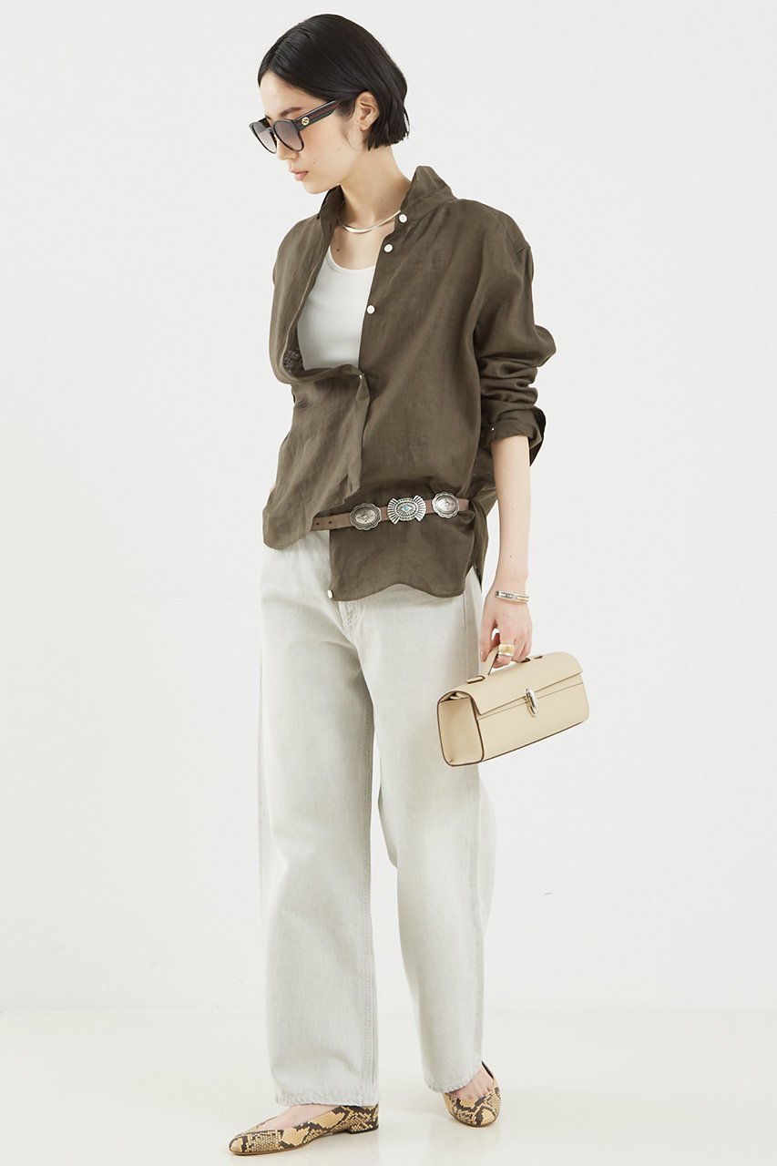 【ザ ストア バイ シー/THE STORE by C】のリネンシャツ 人気、トレンドファッション・服の通販 founy(ファニー) 　ファッション　Fashion　レディースファッション　Fashion for Women　トップス・カットソー　Cut & Sew Tops　シャツ・ブラウス・オフィスカジュアル　Elegant Blouses & Button-Ups　カシュクール　Wrap Design　スラックス　Slacks, Dress Pants　スリーブ　Sleeve, Long Sleeve / Short Sleeve　デニム　Denim, Jeans Material　リネン　Linen, Linen Fabric　ロング　Long, Long-Length　エレガント 上品　Elegant　夏　Summer　other-5|ID: prp329100004442455 ipo3291000000032907714