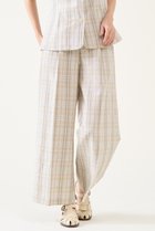 【マルティニーク/martinique】の平織サマーチェックポプリンタックパンツ(セットアップ可) ベージュチェック|ID: prp329100004442502 ipo3291000000035042425