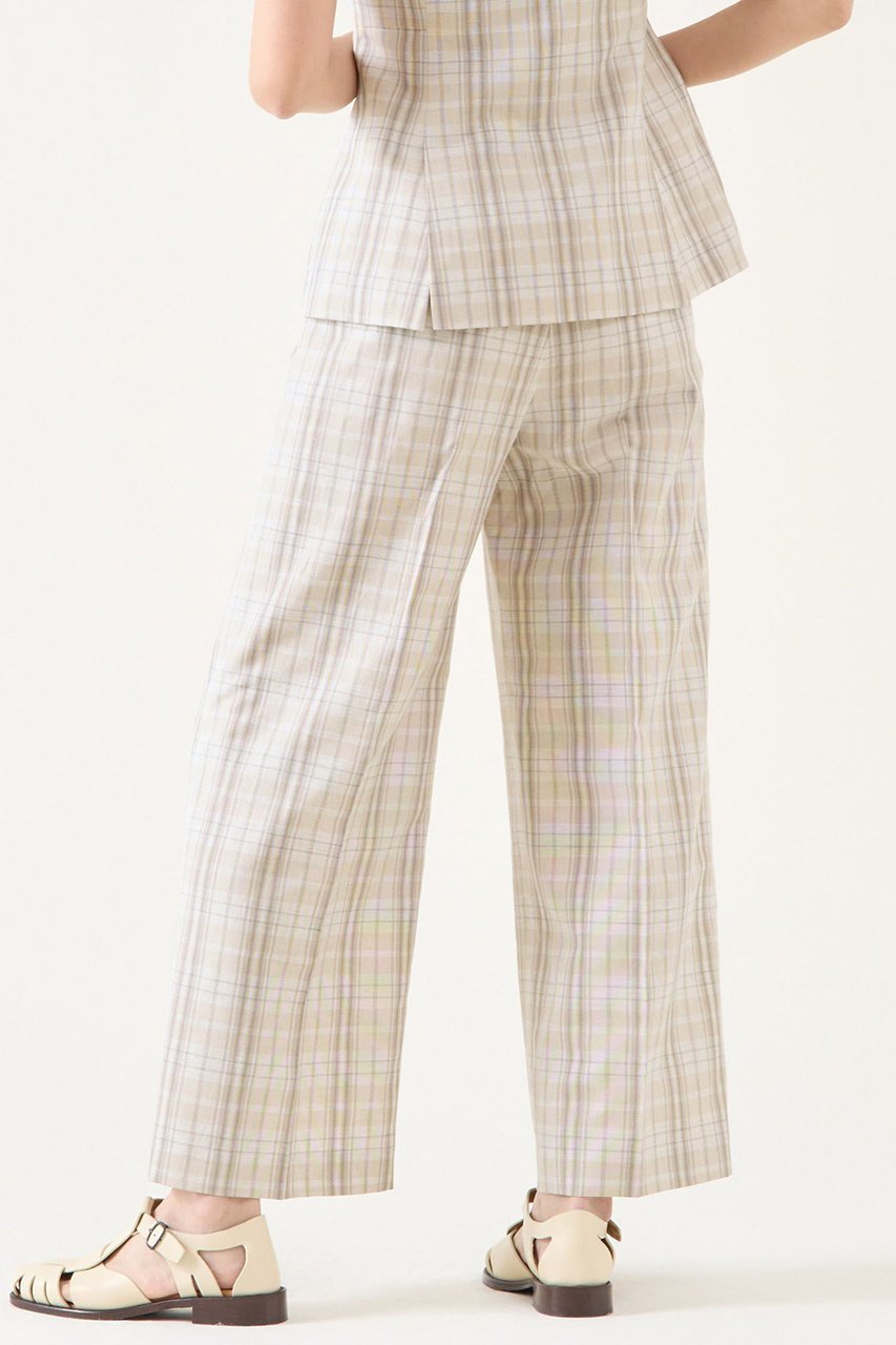 【マルティニーク/martinique】の平織サマーチェックポプリンタックパンツ(セットアップ可) 人気、トレンドファッション・服の通販 founy(ファニー) 　ファッション　Fashion　レディースファッション　Fashion for Women　セットアップ　Matching Sets　レディースパンツ・ボトムス　Pants & Trousers / Bottoms　パンツ　Pants & Trousers　おすすめ　Recommended / Our Picks　サマー　Summer, Summer Style　セットアップ　Set-Up, Coordinated Outfit　チェック　Check, Plaid, Tartan　リラックス　Relax, Relaxed Fit　無地　Plain, Solid Color　other-3|ID: prp329100004442502 ipo3291000000035042427