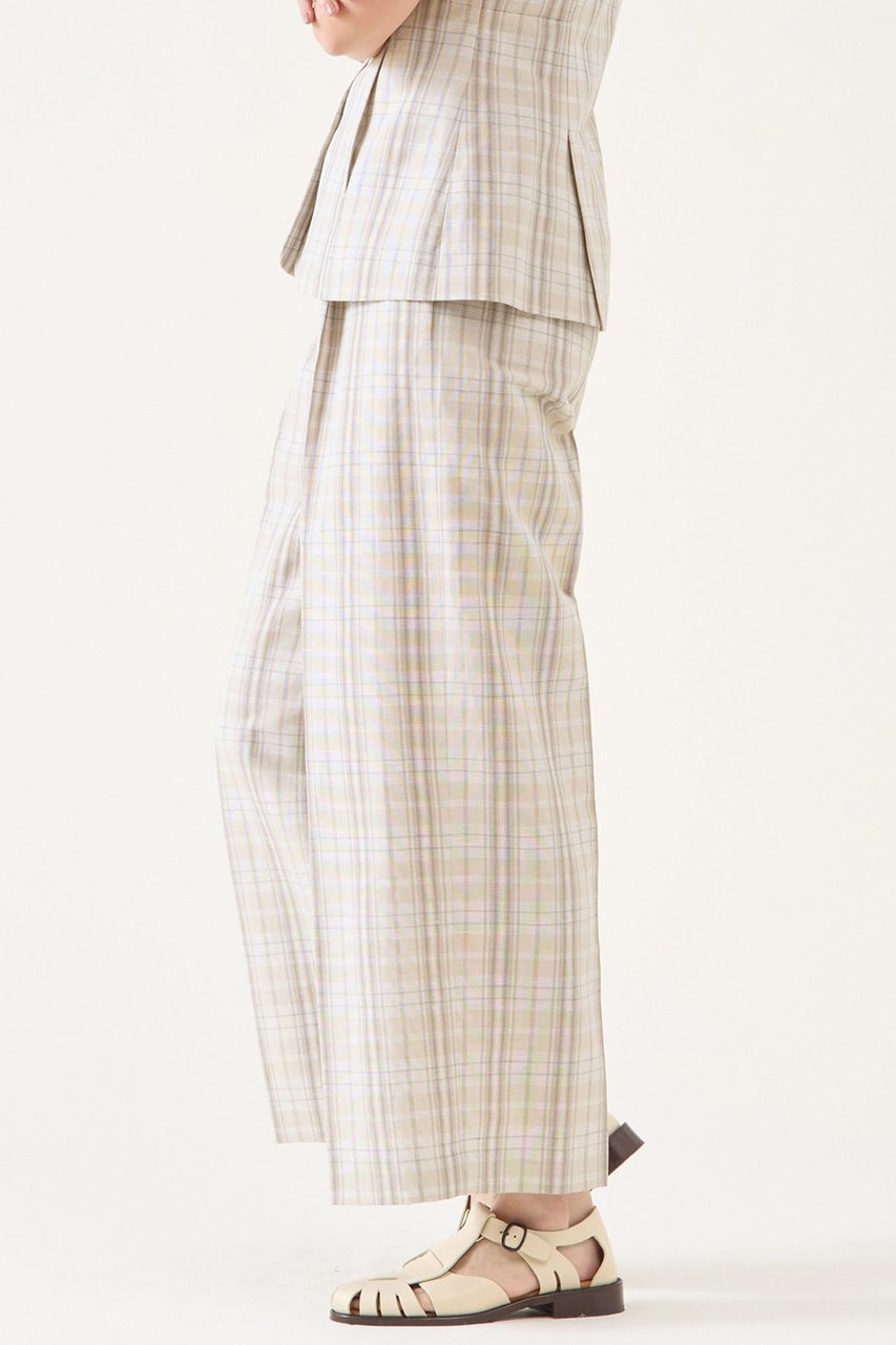 【マルティニーク/martinique】の平織サマーチェックポプリンタックパンツ(セットアップ可) 人気、トレンドファッション・服の通販 founy(ファニー) ファッション Fashion レディースファッション Fashion for Women セットアップ Matching Sets レディースパンツ・ボトムス Pants & Trousers / Bottoms パンツ Pants & Trousers おすすめ Recommended / Our Picks サマー Summer, Summer Style セットアップ Set-Up, Coordinated Outfit チェック Check, Plaid, Tartan リラックス Relax, Relaxed Fit 無地 Plain, Solid Color other-2|ID: prp329100004442502 ipo3291000000035682268