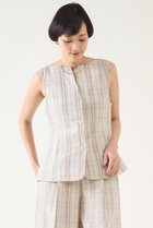 【マルティニーク/martinique】の平織サマーチェックポプリンジレ(セットアップ可) ベージュチェック|ID: prp329100004442506 ipo3291000000032706036
