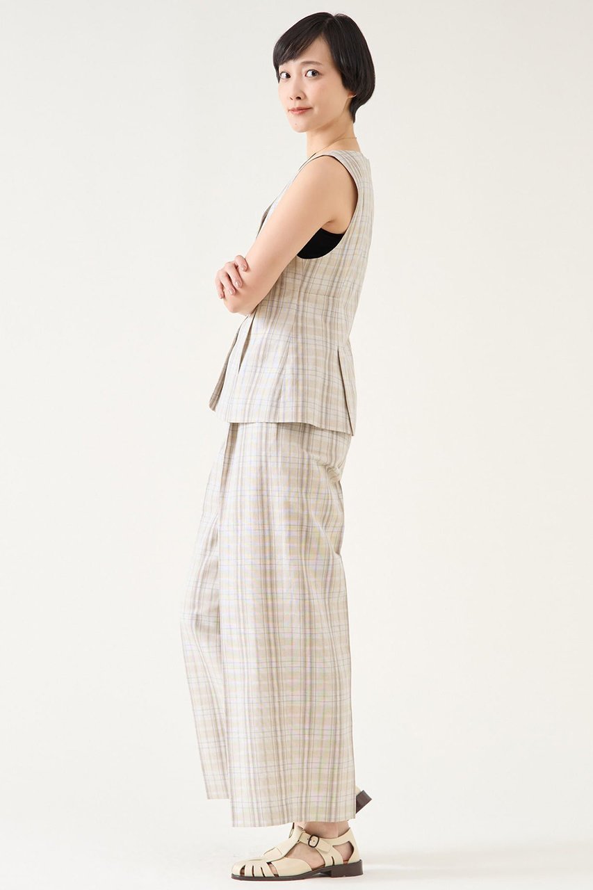 【マルティニーク/martinique】の平織サマーチェックポプリンジレ(セットアップ可) 人気、トレンドファッション・服の通販 founy(ファニー) 　ファッション　Fashion　レディースファッション　Fashion for Women　アウター　Coat / Outerwear Collection　レディースジャケット・軽アウター　Jackets　おすすめ　Recommended / Our Picks　サマー　Summer, Summer Style　ジャケット　Jacket, Outerwear　スキッパー　Skipper, Open Collar　セットアップ　Set-Up, Coordinated Outfit　チェック　Check, Plaid, Tartan　フレアースカート　Flared Skirt, A-Line Skirt　ベスト　Vest, Waistcoat　リラックス　Relax, Relaxed Fit　無地　Plain, Solid Color　other-5|ID: prp329100004442506 ipo3291000000035042051