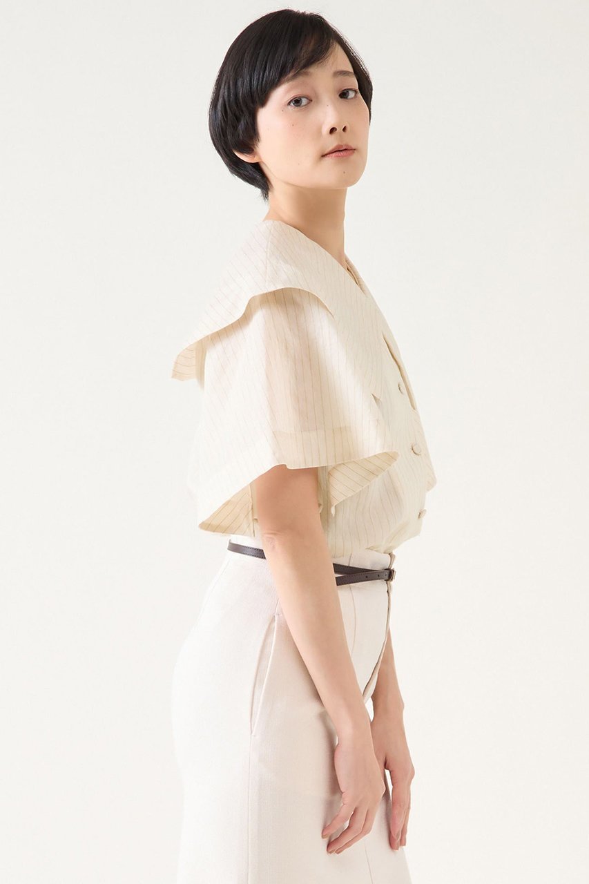 【マルティニーク/martinique】のナチュラルデシンブラウス 人気、トレンドファッション・服の通販 founy(ファニー) 　ファッション　Fashion　レディースファッション　WOMEN　トップス・カットソー　Tops/Tshirt　シャツ/ブラウス　Shirts/Blouses　とろみ　Thickness　クラシック　Classic　ショート　Short　シルク　Silk　ストライプ　Stripe　スリット　Slit　スリーブ　Sleeve　エレガント 上品　Elegant　NEW・新作・新着・新入荷　New Arrivals　other-2|ID: prp329100004442507 ipo3291000000031255805