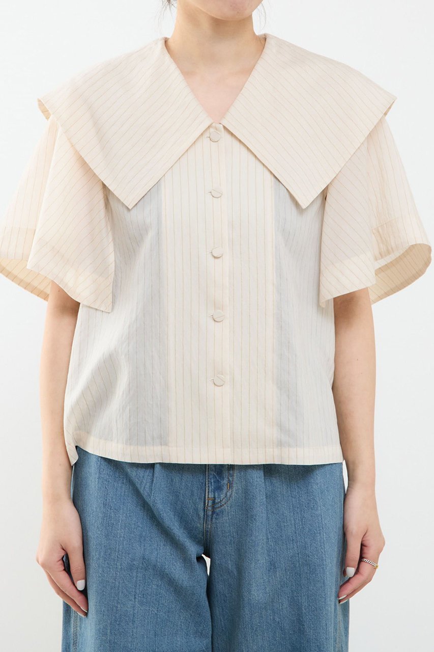 【マルティニーク/martinique】のナチュラルデシンブラウス 人気、トレンドファッション・服の通販 founy(ファニー) 　ファッション　Fashion　レディースファッション　WOMEN　トップス・カットソー　Tops/Tshirt　シャツ/ブラウス　Shirts/Blouses　とろみ　Thickness　クラシック　Classic　ショート　Short　シルク　Silk　ストライプ　Stripe　スリット　Slit　スリーブ　Sleeve　エレガント 上品　Elegant　NEW・新作・新着・新入荷　New Arrivals　other-7|ID: prp329100004442507 ipo3291000000031325824