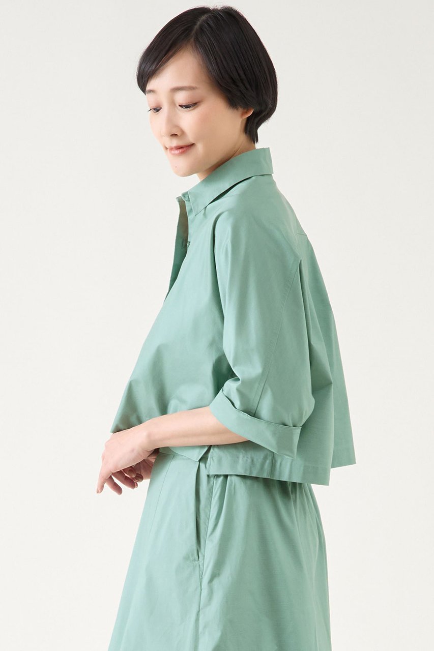 【マルティニーク/martinique】のクロップドシャツ(セットアップ可) 人気、トレンドファッション・服の通販 founy(ファニー) 　ファッション　Fashion　レディースファッション　Fashion for Women　トップス・カットソー　Cut & Sew Tops　シャツ・ブラウス・オフィスカジュアル　Elegant Blouses & Button-Ups　おすすめ　Recommended / Our Picks　クロップド　Cropped, Short Length　ショート　Short, Short Length　スリーブ　Sleeve, Long Sleeve / Short Sleeve　セットアップ　Set-Up, Coordinated Outfit　タフタ　Taffeta, Structured Fabric　トレンド　Trend, Trending Now　エレガント 上品　Elegant　other-2|ID: prp329100004442509 ipo3291000000035041745